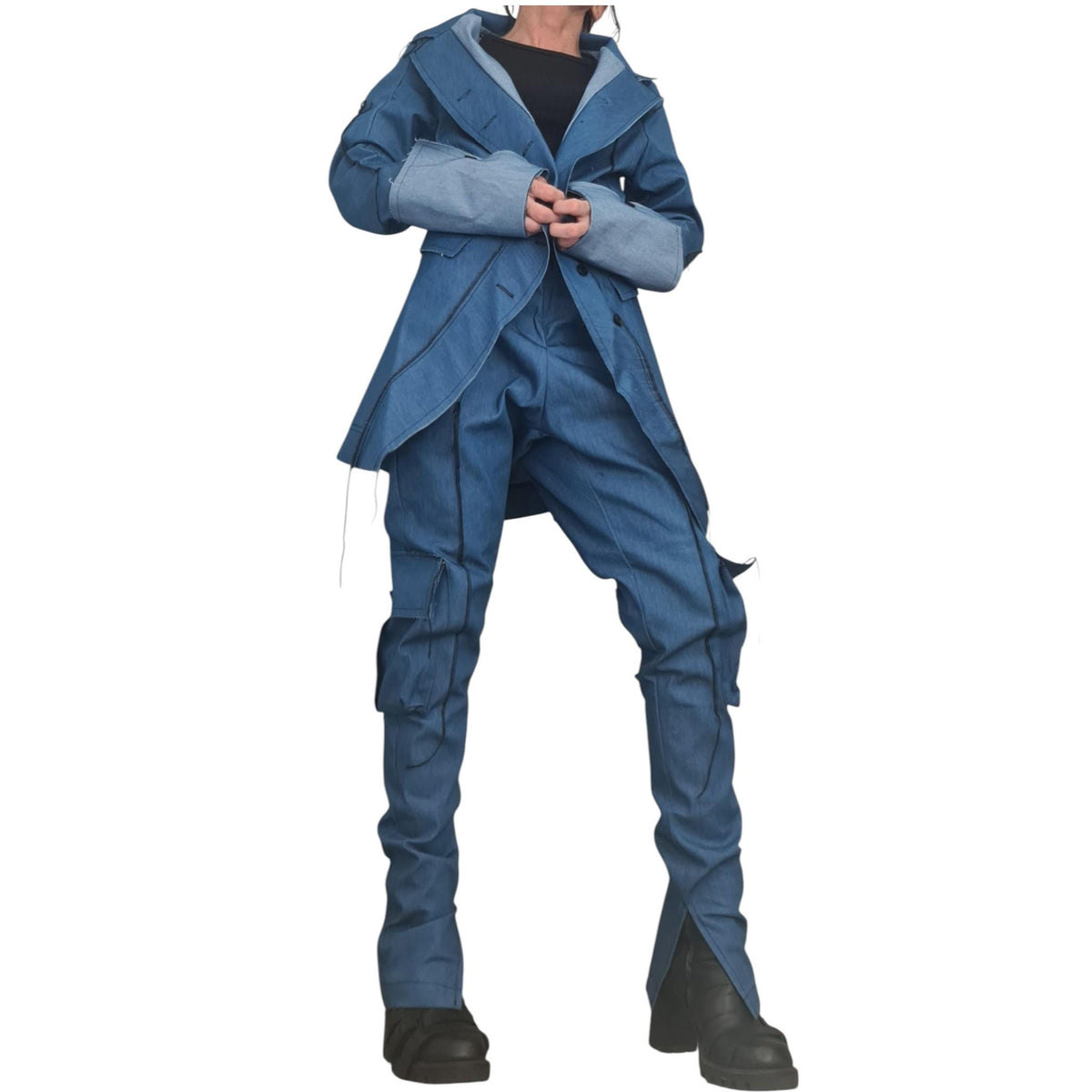 Women’s Denim Blazer: Asymmetric, Avant Garde - Plus Size Options