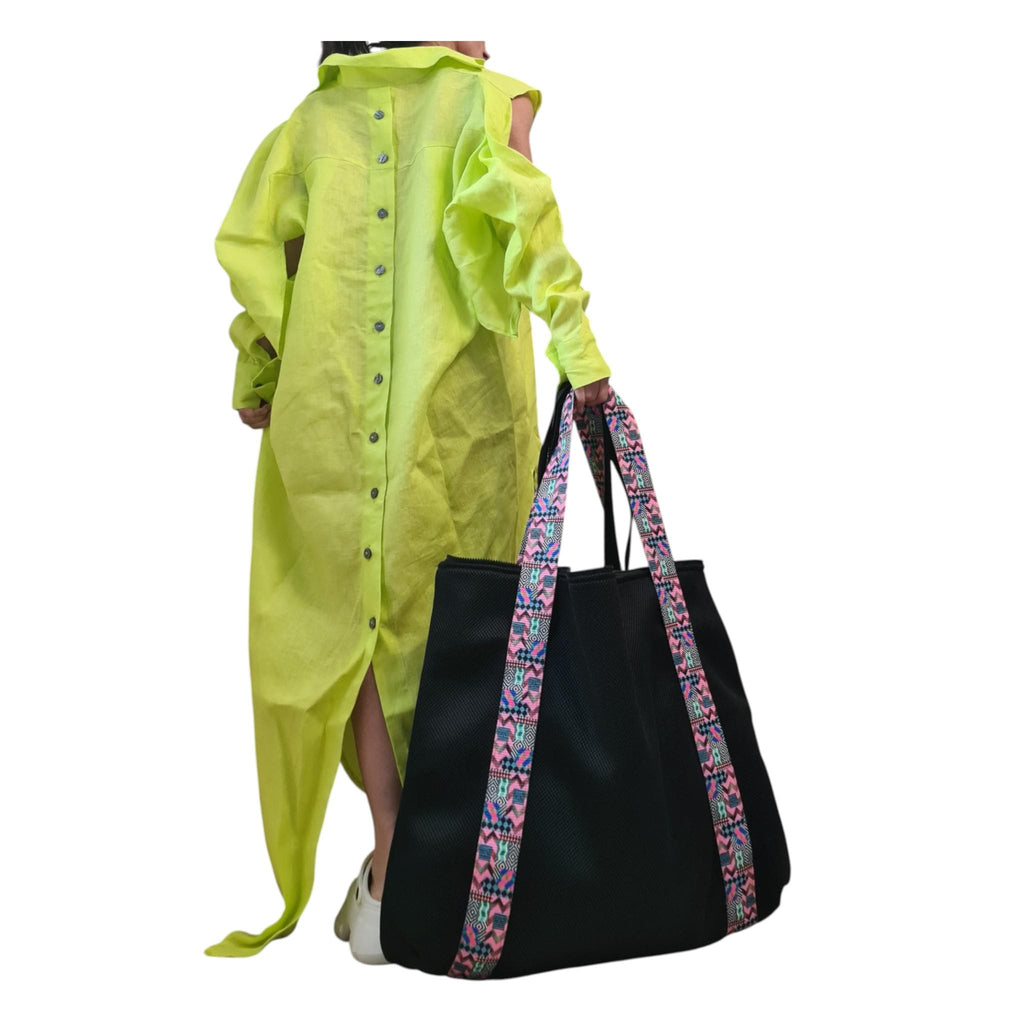 Designer Handmade Large Bag, Extravagant Double-faced Two-tone beach bag