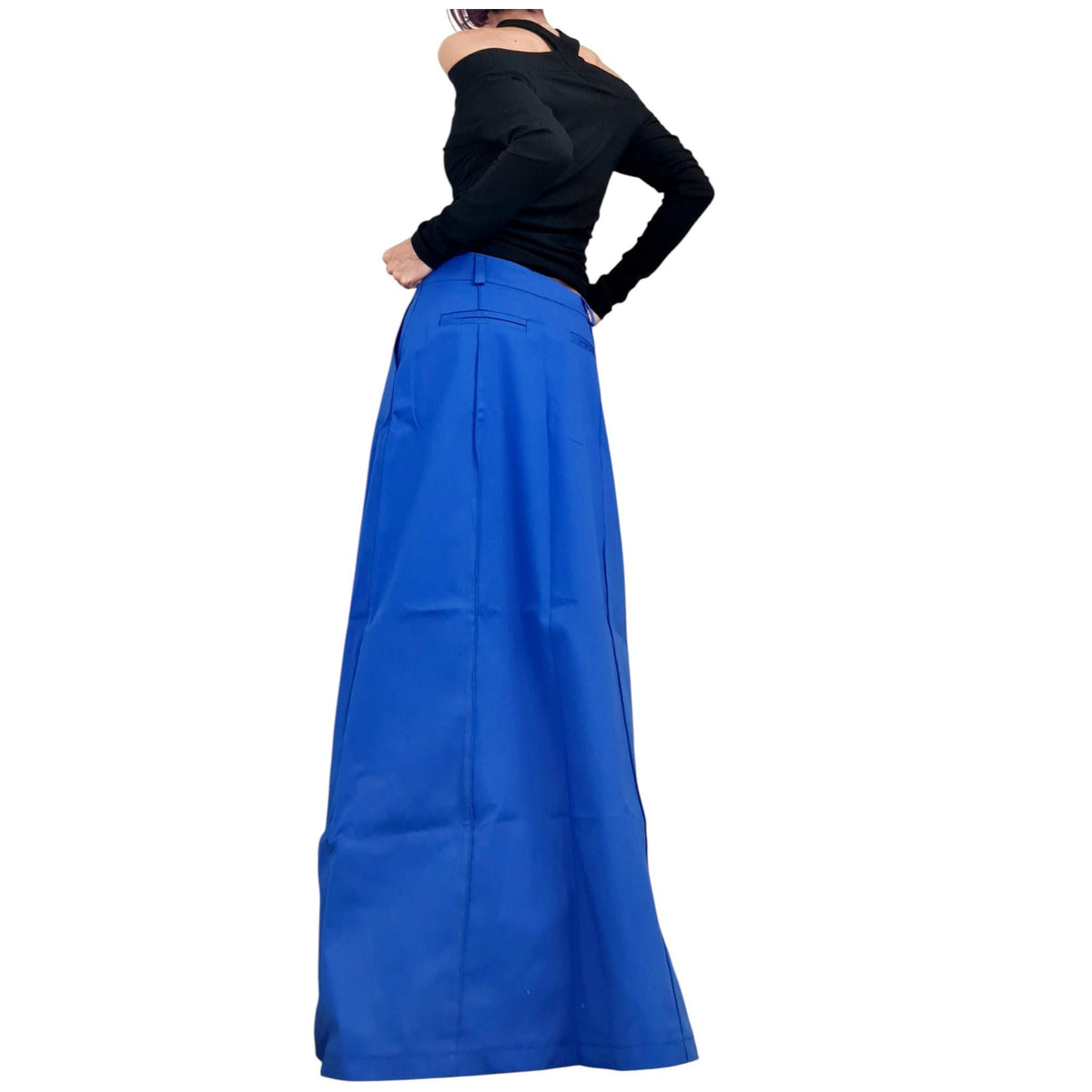 Royal Blue A-Line Maxi Skirt, Elegant Women's  Long Straight Formal Skirt