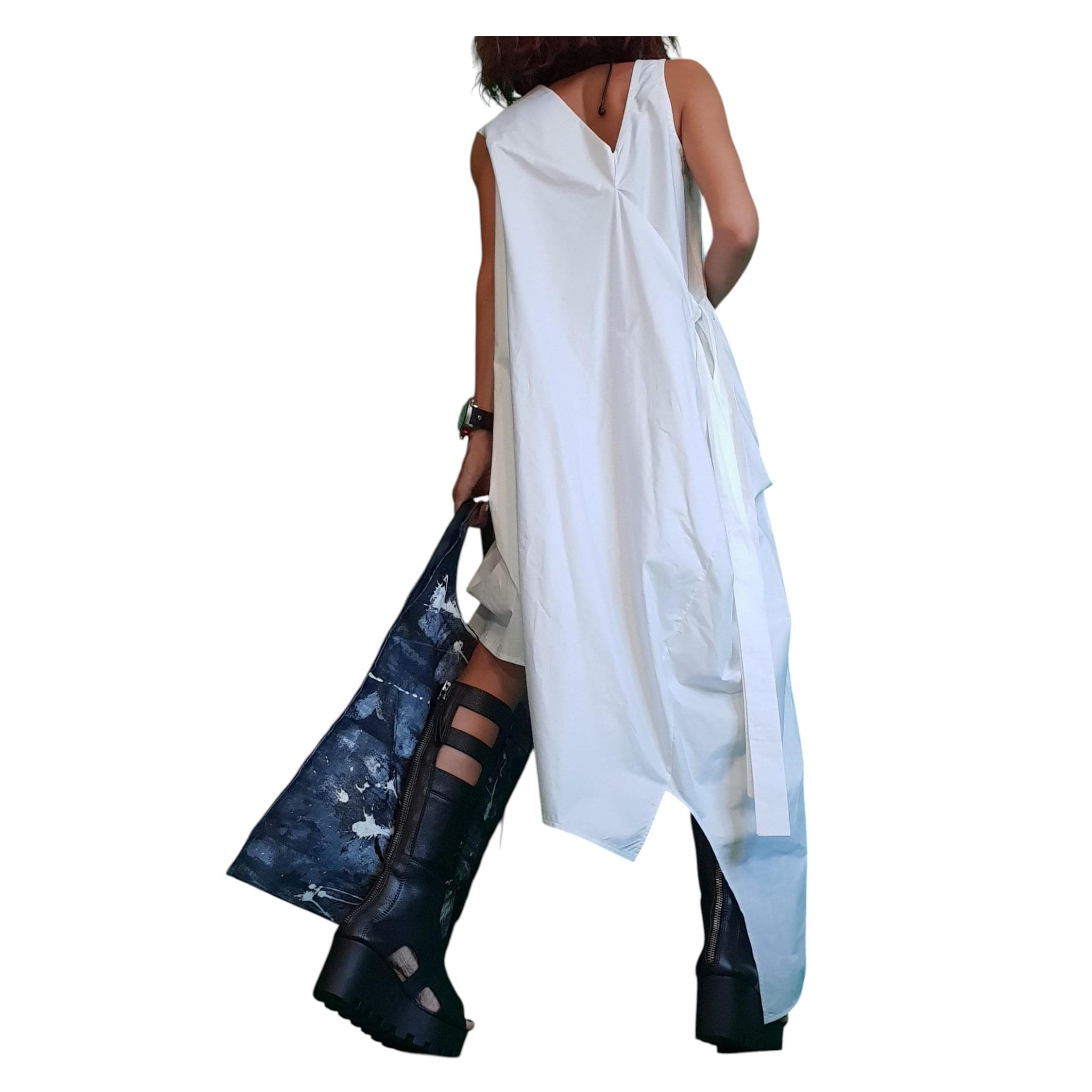 White Dress, Asymmetric Dress, Plus Size Clothing, Oversize Dress, Women Dress, Sleeveless Dress, Minimalist Dress, Plus Size Dress, Party