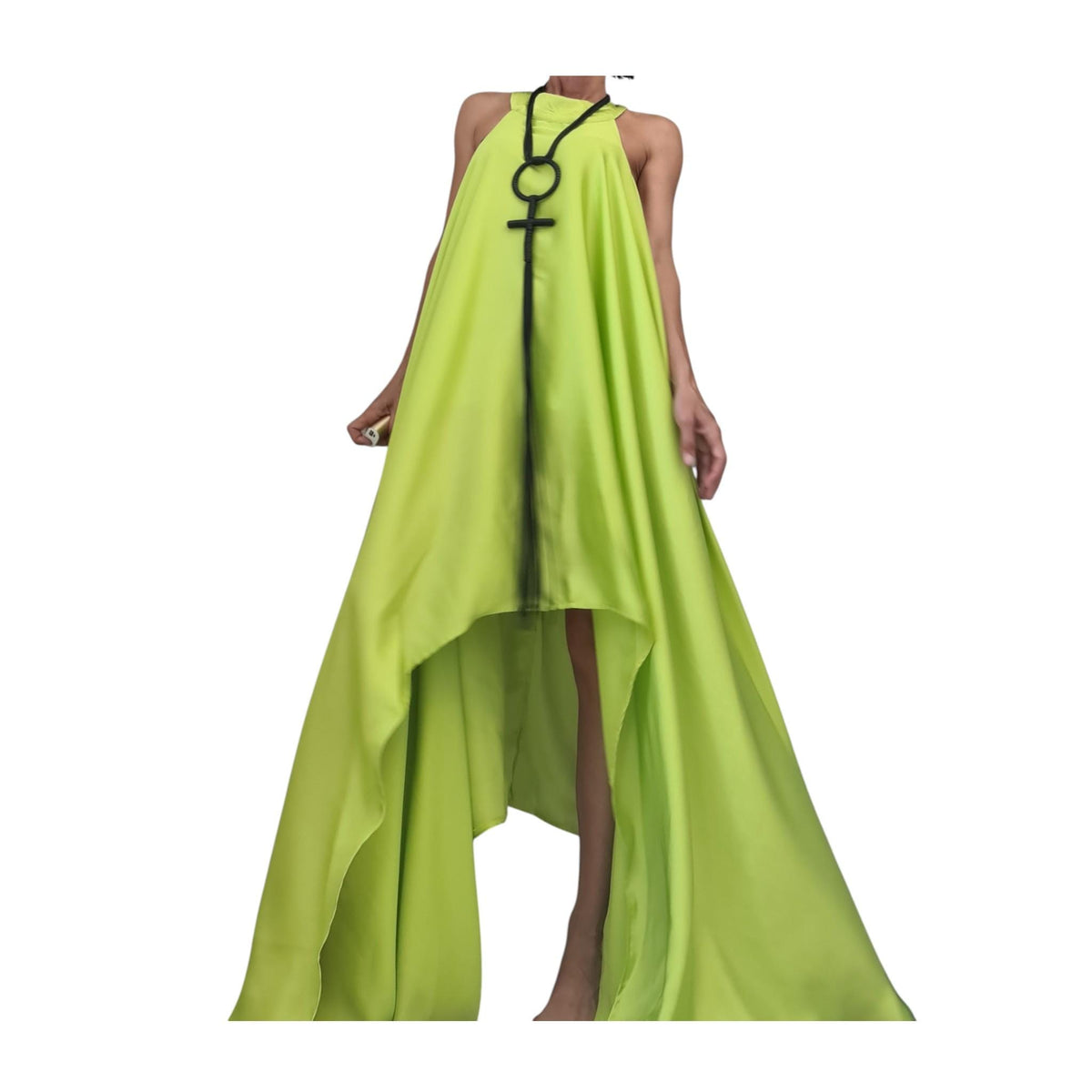 Asymmetric Satin Sleeveless Long Short Party Wedding Dress
