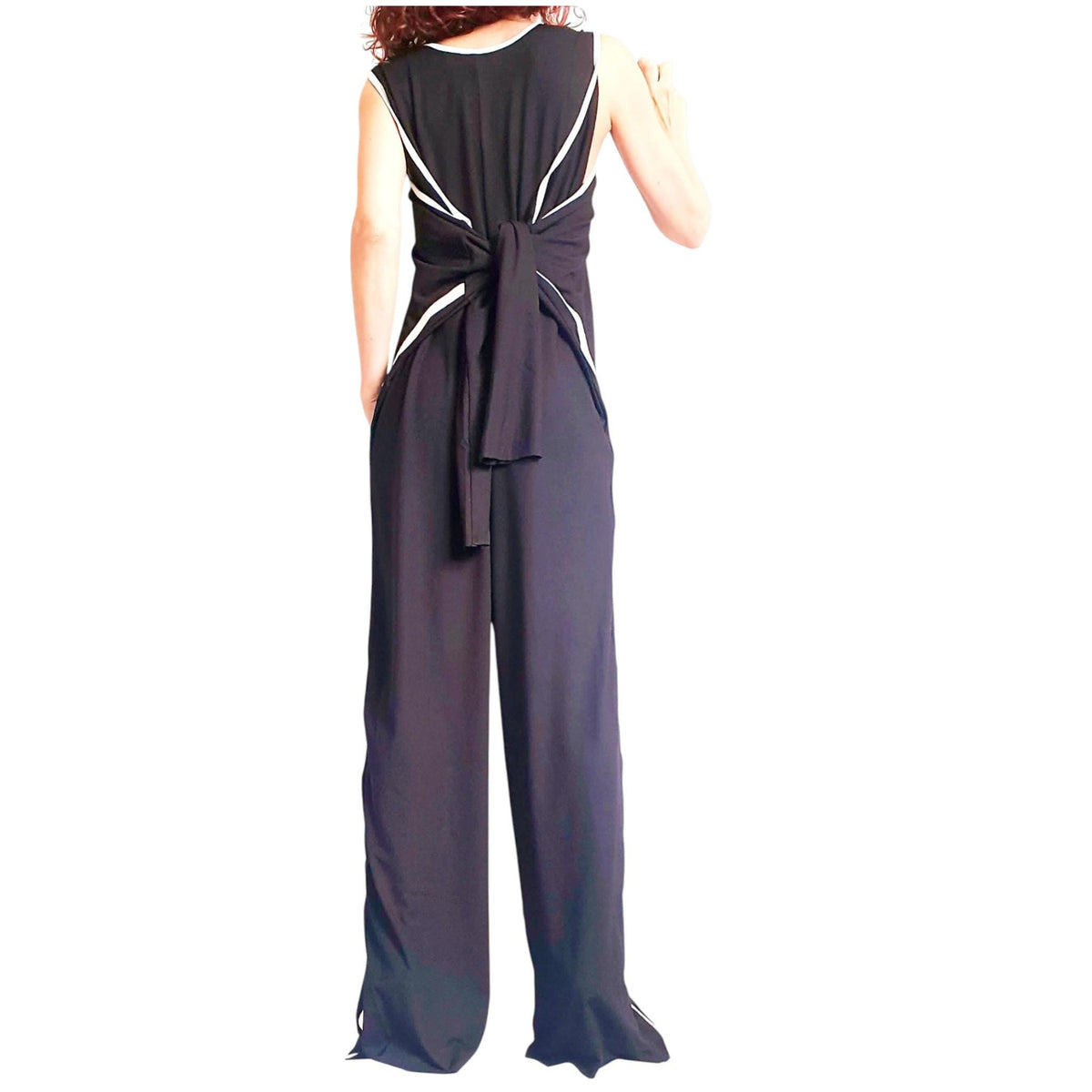 Asymmetric Cotton Jumpsuit: Extravagant Wide Leg Boho Gothic Overall
