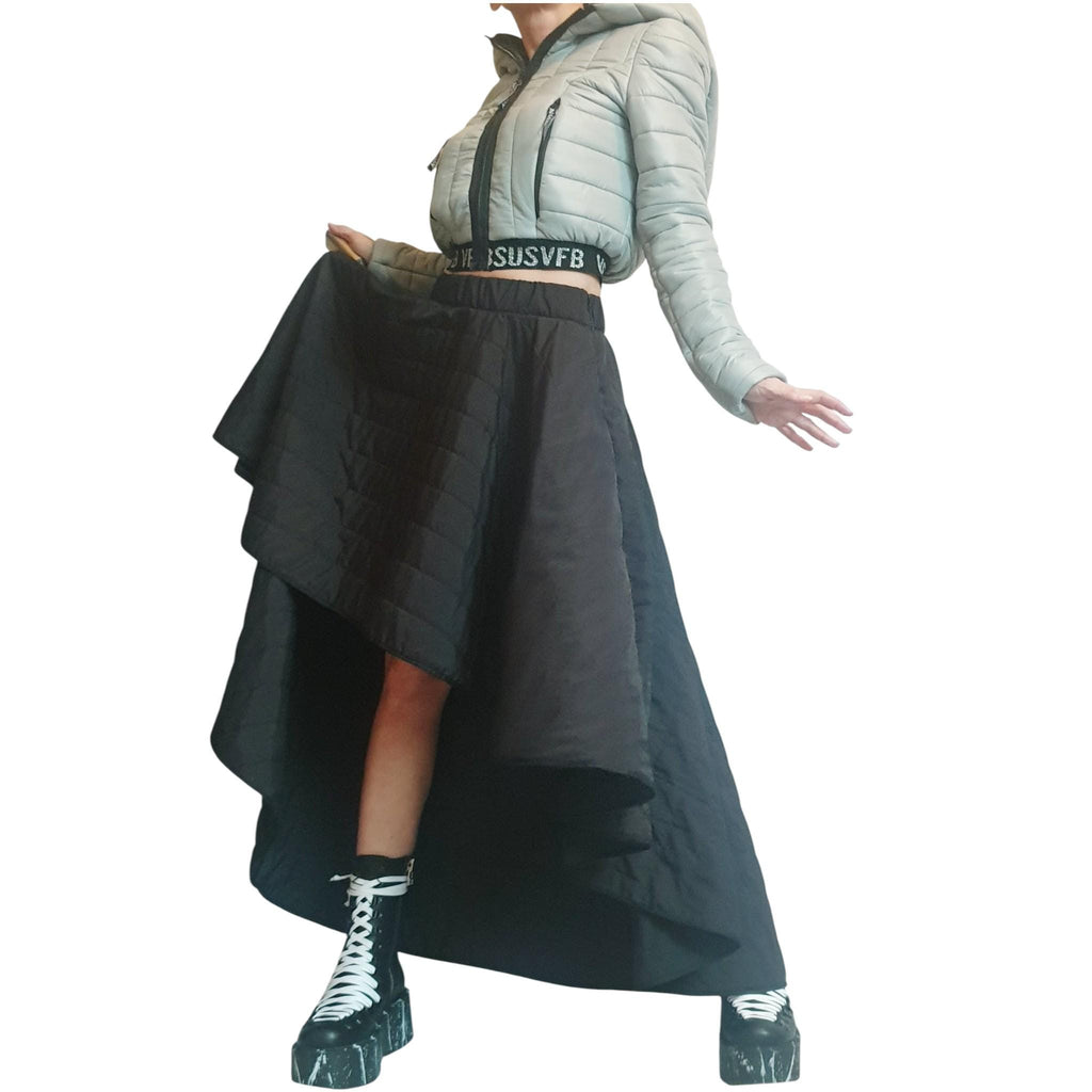 Cropped Hooded Puffer Jacket, Oversized Big Hood Bomber, Quilted Winter Outerwear