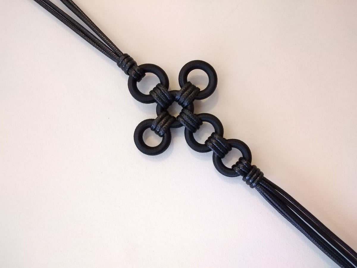 Avant Garde Cross Leather Necklace, Gothic Geometric Jewelry