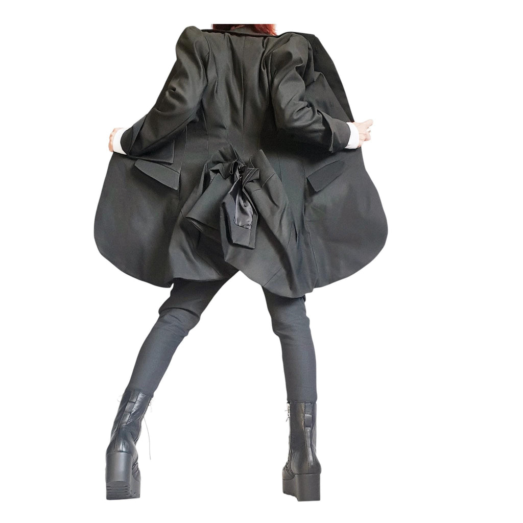 Black Gothic Blazer, Avant Garde Jacket Women, Dark Fashion Clothing, Deconstructed Japanese Style Blazer