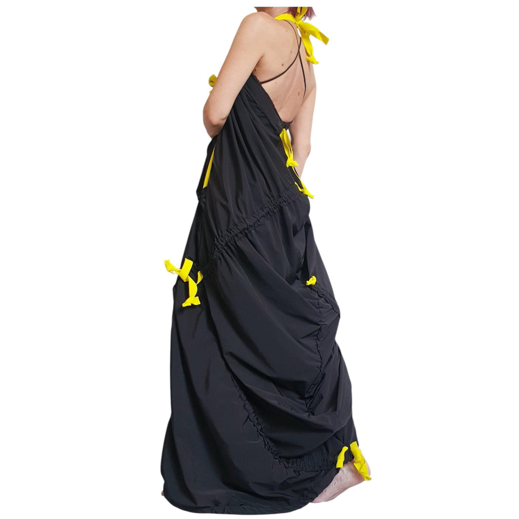 Black Maxi Kaftan Dress, Taffeta Sleeveless Loose Caftan, Plus Size Clothing