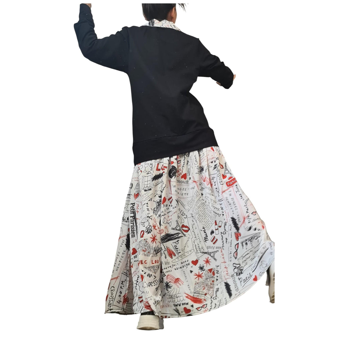 Cotton Maxi Dress, Printed Satin Skirt, Collared Shirt, Outfit for Women