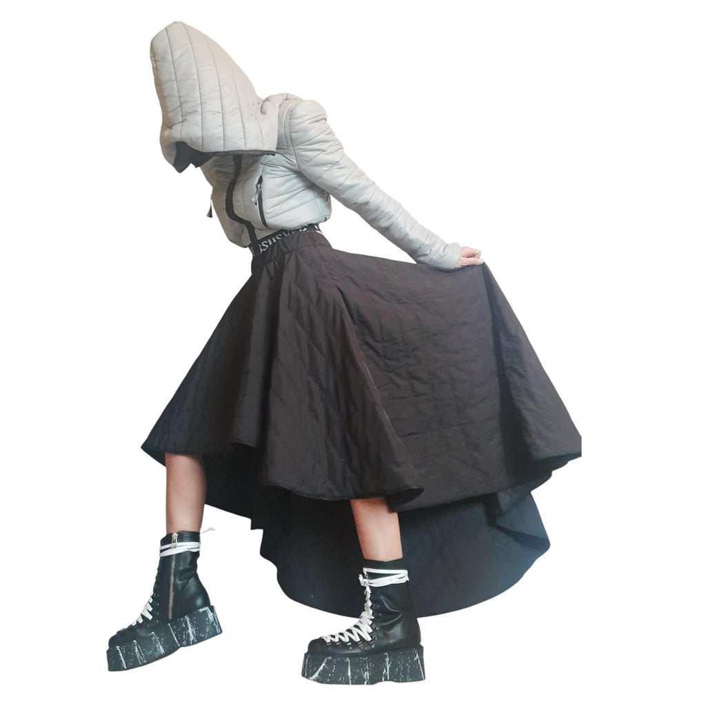 Cropped Hooded Puffer Jacket, Oversized Big Hood Bomber, Quilted Winter Outerwear