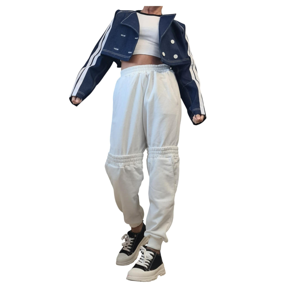 Avant Garde Denim Two Piece Set | Sleeveless Vest and Short Jacket