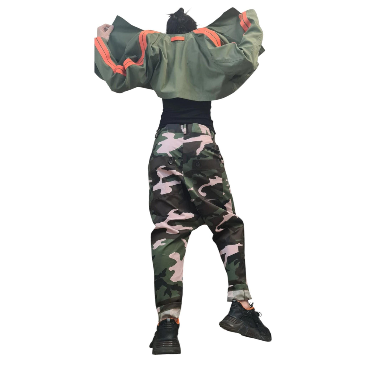 Camouflage Harem Pants, Drop Crotch Trousers, Tapered Leg