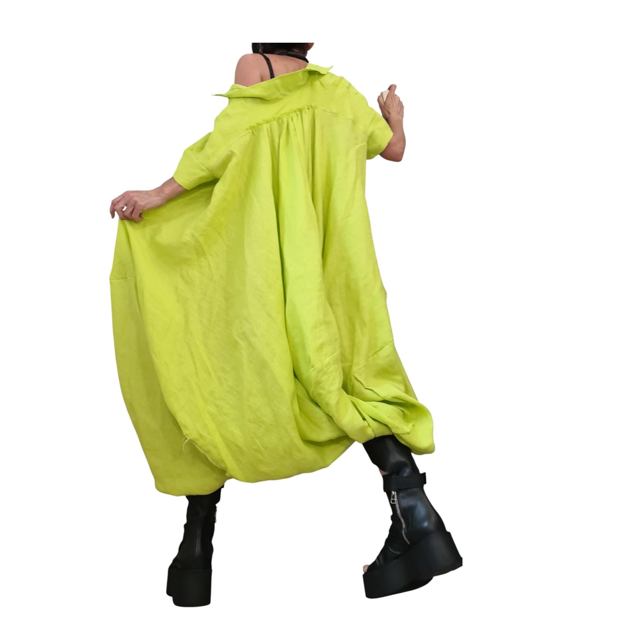 Purple Oversized Linen Tunic | Loose Voluminous Silhouette | fashion for women