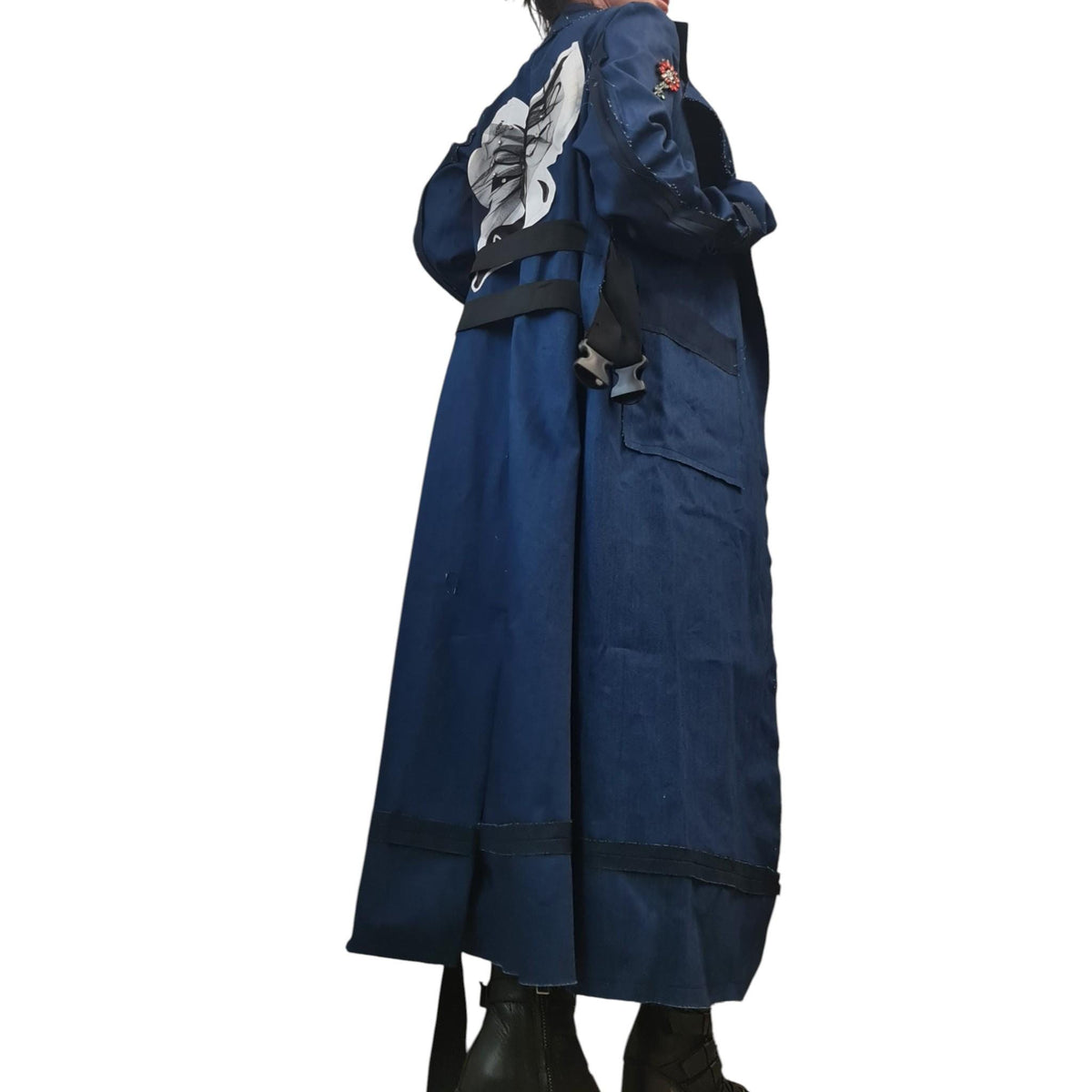 Denim Trench Coat, Extravagant Design, Plus Size, Oversize Fit