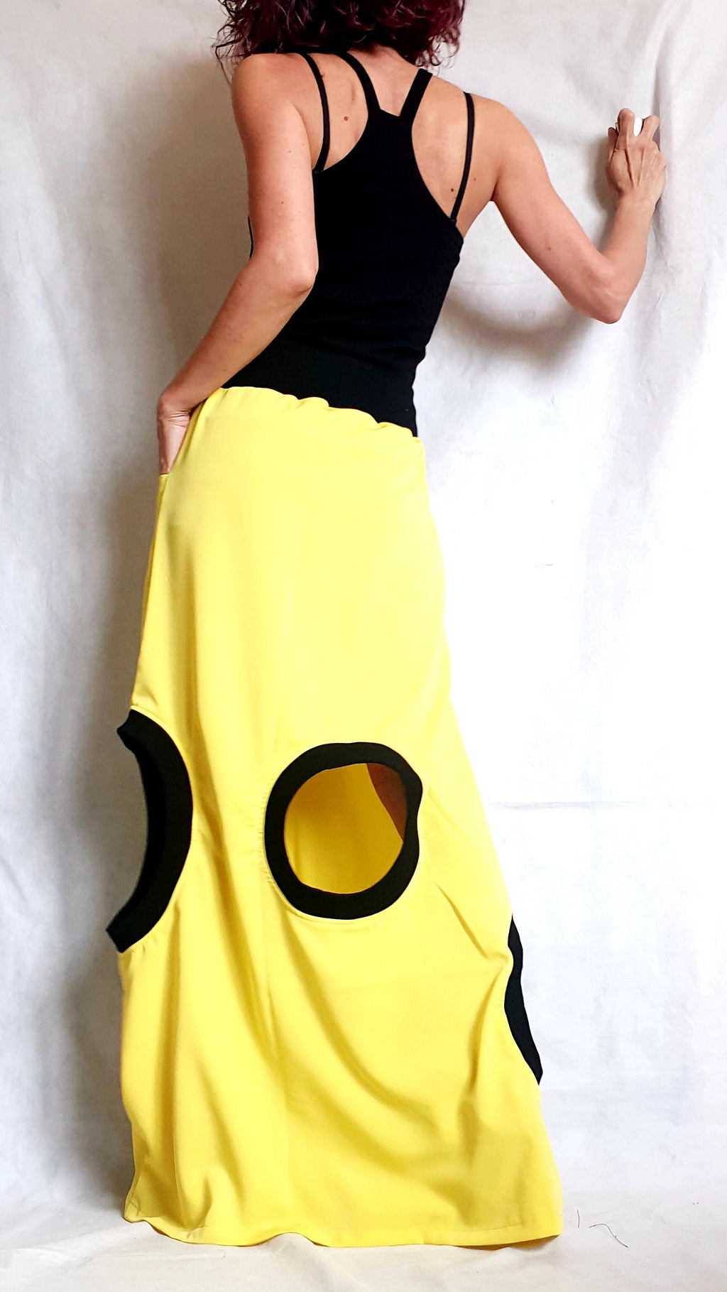A Line Skirt, Boho Skirt, Wedding Yellow Skirt, Cocktail Skirt, Gothic Skirt, Asymmetric Skirt, Maxi Skirt, Steampunk Skirt, High Skirt