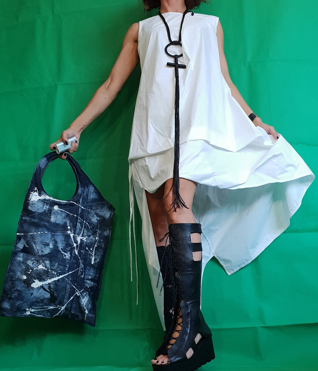 White Dress, Asymmetric Dress, Plus Size Clothing, Oversize Dress, Women Dress, Sleeveless Dress, Minimalist Dress, Plus Size Dress, Party