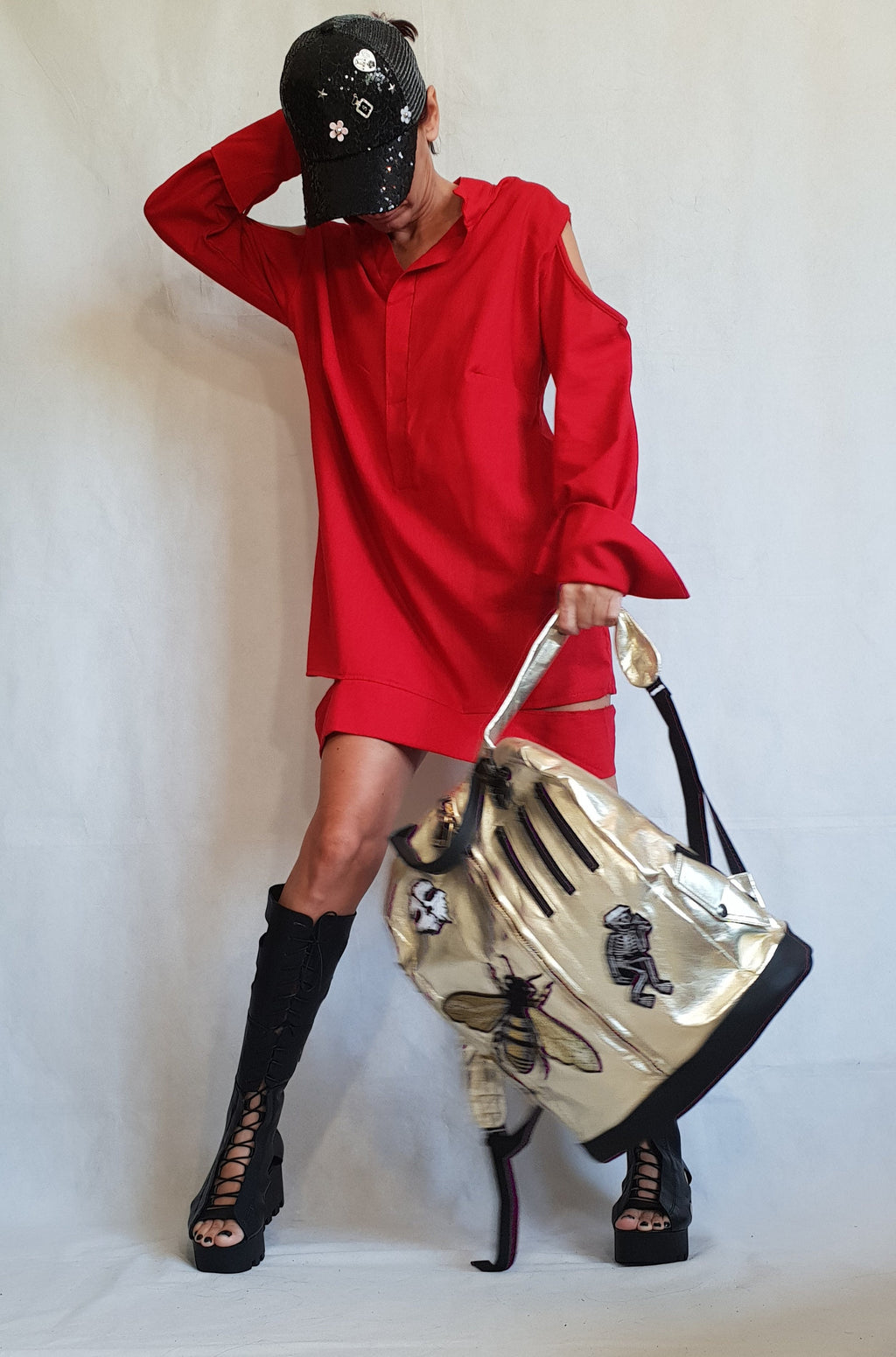 Extravagant Linen Dress, Red Asymmetric Dress Tunic, Plus Size Clothing, Avant Garde Dress, Linen Clothing