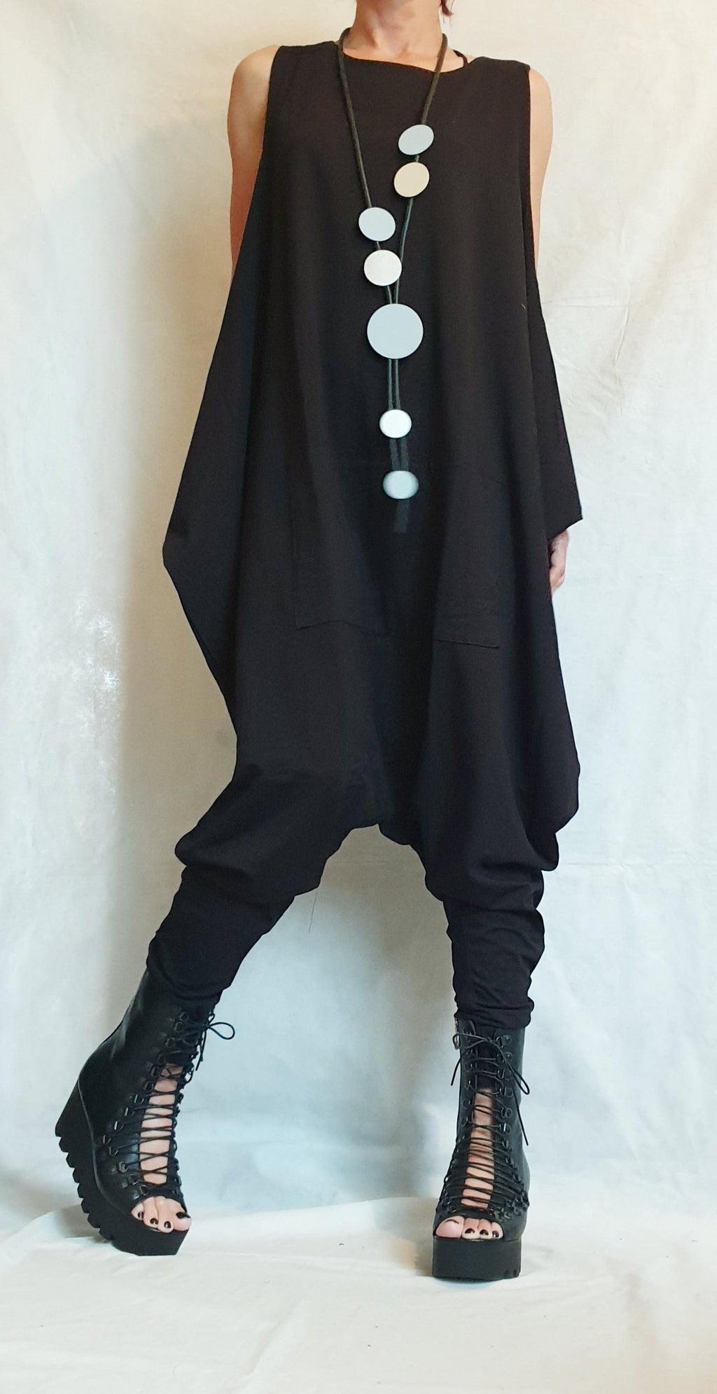 Black Harem Jumpsuit, Loose Jumpsuit, Drop Crotch Jumpsuit, Plus Size Clothing, Women Overall, Urban Clothing, Oversize Jumpsuit, Gothic