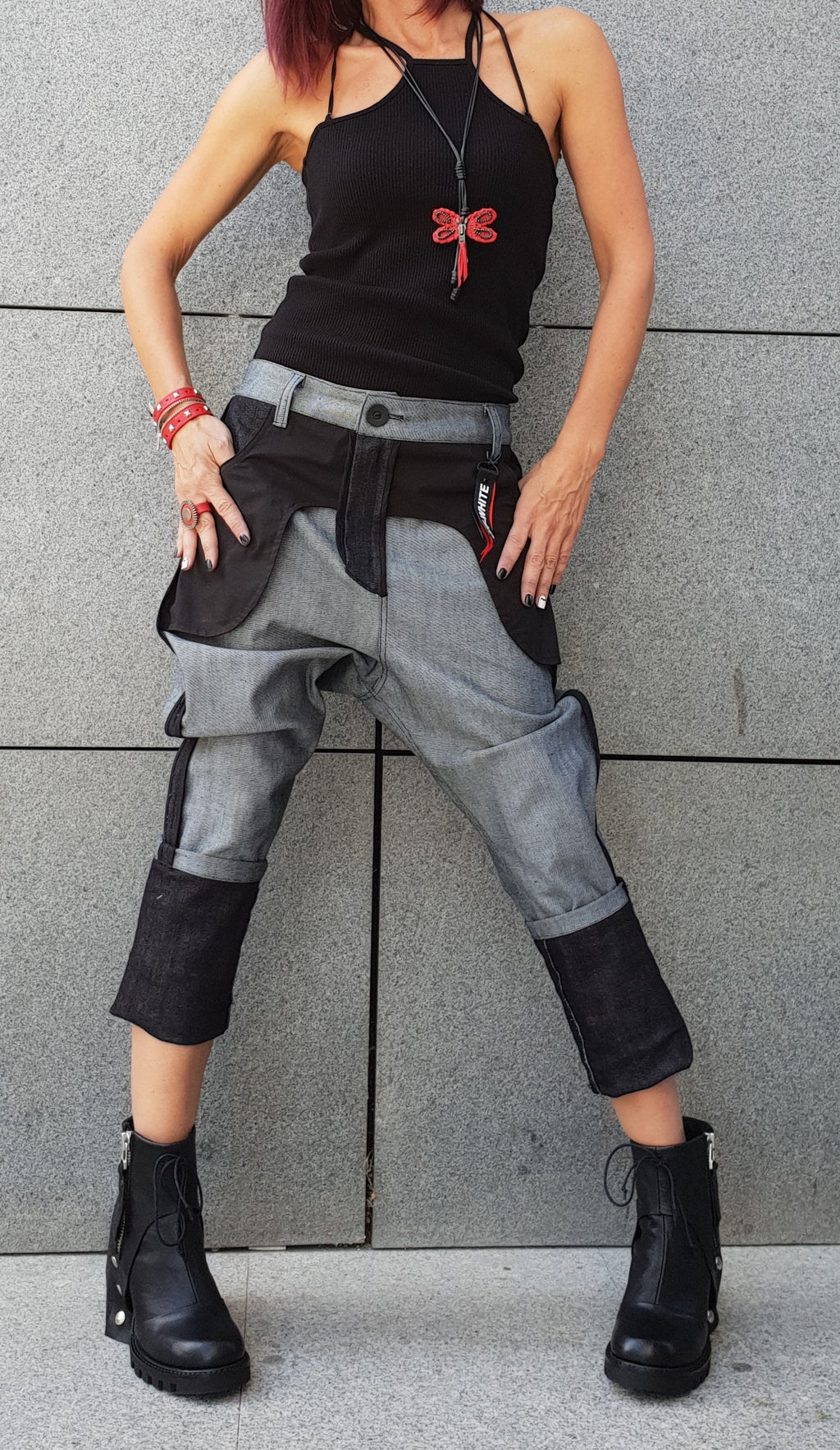 Denim Pants, Harem Pants, Women Jeans, Urban Clothing, Drop Crotch Pants, Avant Garde Clothing, Grunge Pants, Urban Pants, Loose Pants