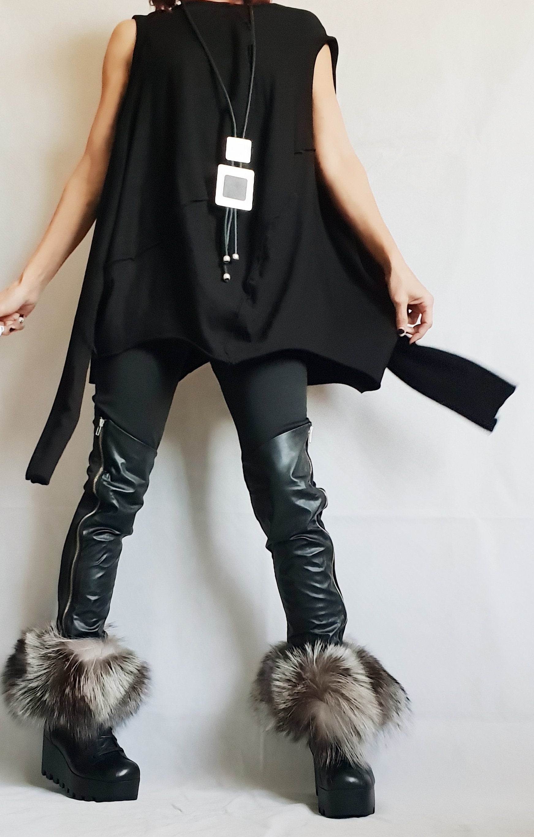 Asymmetrical tunic, Avant Garde Tunic, Loose Tunic, Deconstructed Top, Gothic tunic, Oversize Tunic, Long Short Sleeve Top