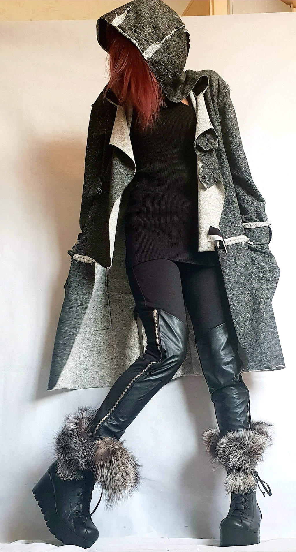 Asymmetric Cardigan, Avant Garde Clothing, Drape Cardigan, Urban Clothing, Steampunk Cardigan, Avant Garde Hoodie, Plus Size Clothing