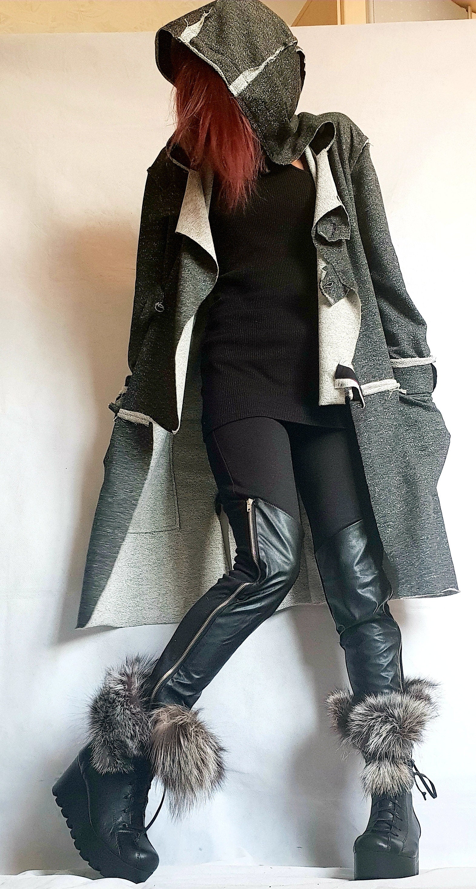 Asymmetric Cardigan, Avant Garde Clothing, Drape Cardigan, Urban Clothing, Steampunk Cardigan, Avant Garde Hoodie, Plus Size Clothing