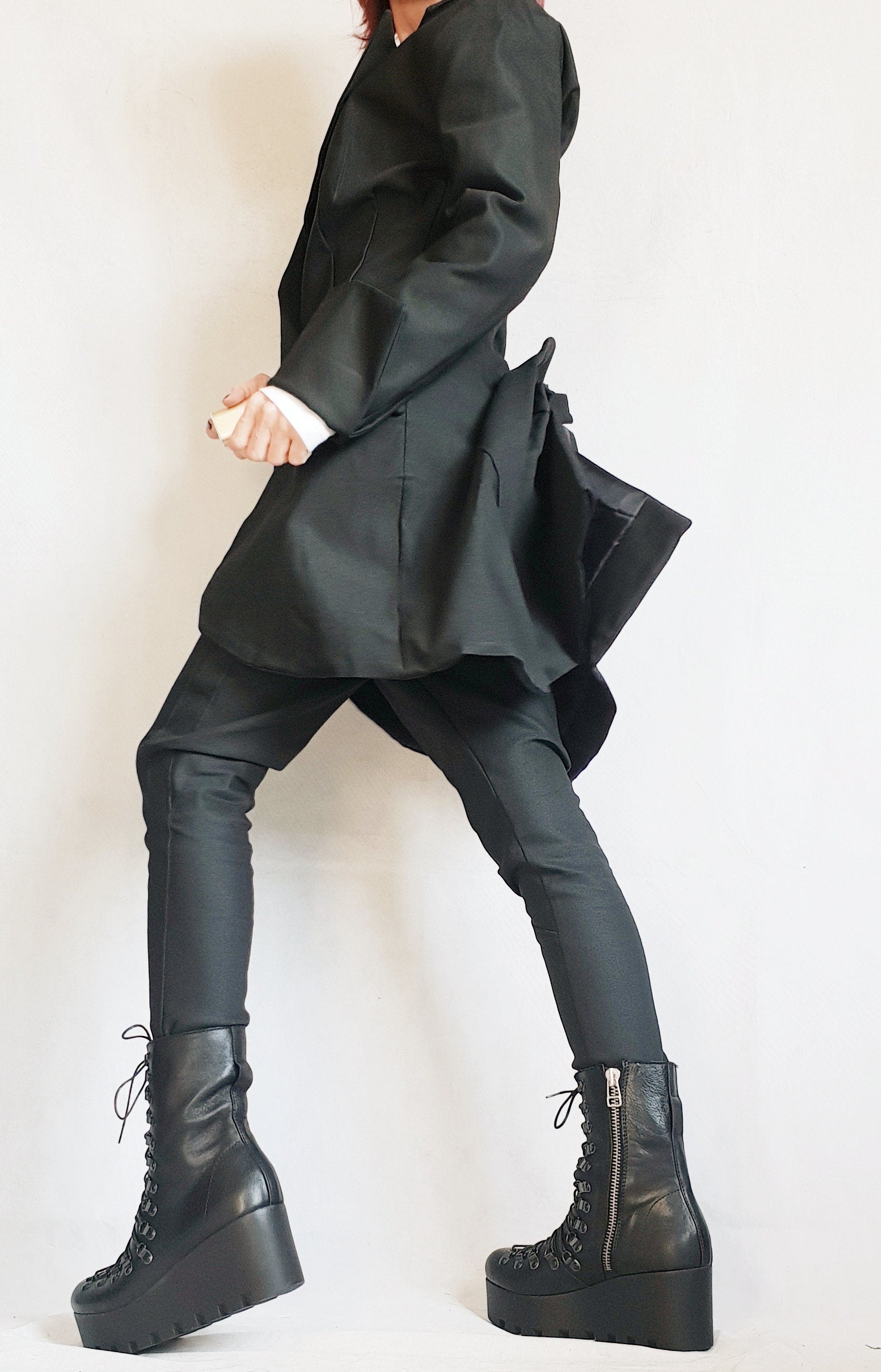 Asymmetrical Black Blazer, Avant Garde Women Blazer, Gothic Jacket, Black Jacket, Steampunk Jacket, Slim Jacket,Tailored Blazer,Party Jacket