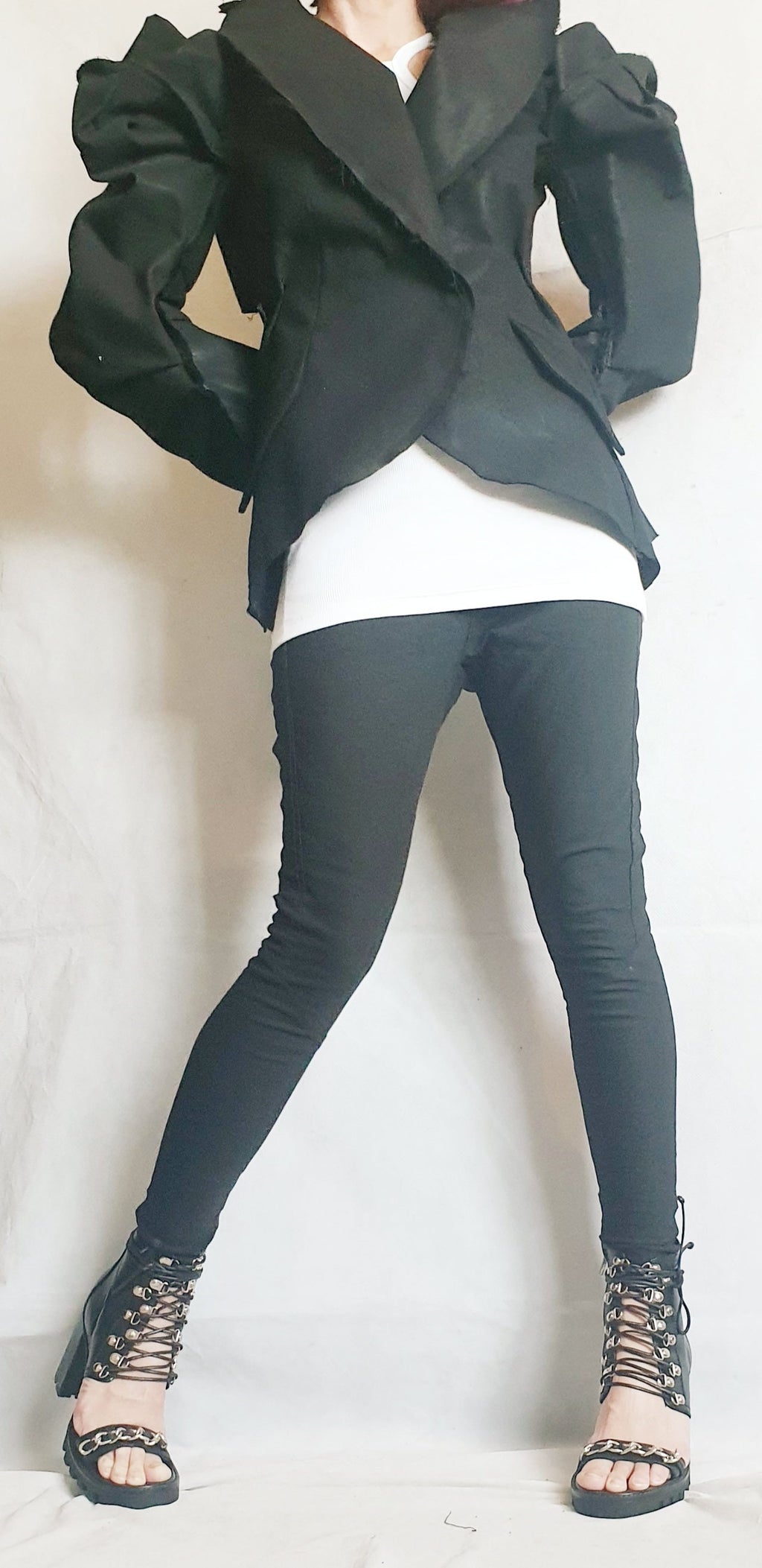 Avant Garde Blazer, Black Jacket, Suit Jacket, Deconstructed Blazer, Futuristic Clothing, Fitted Jacket, Steampunk Jacket, Women Blazer