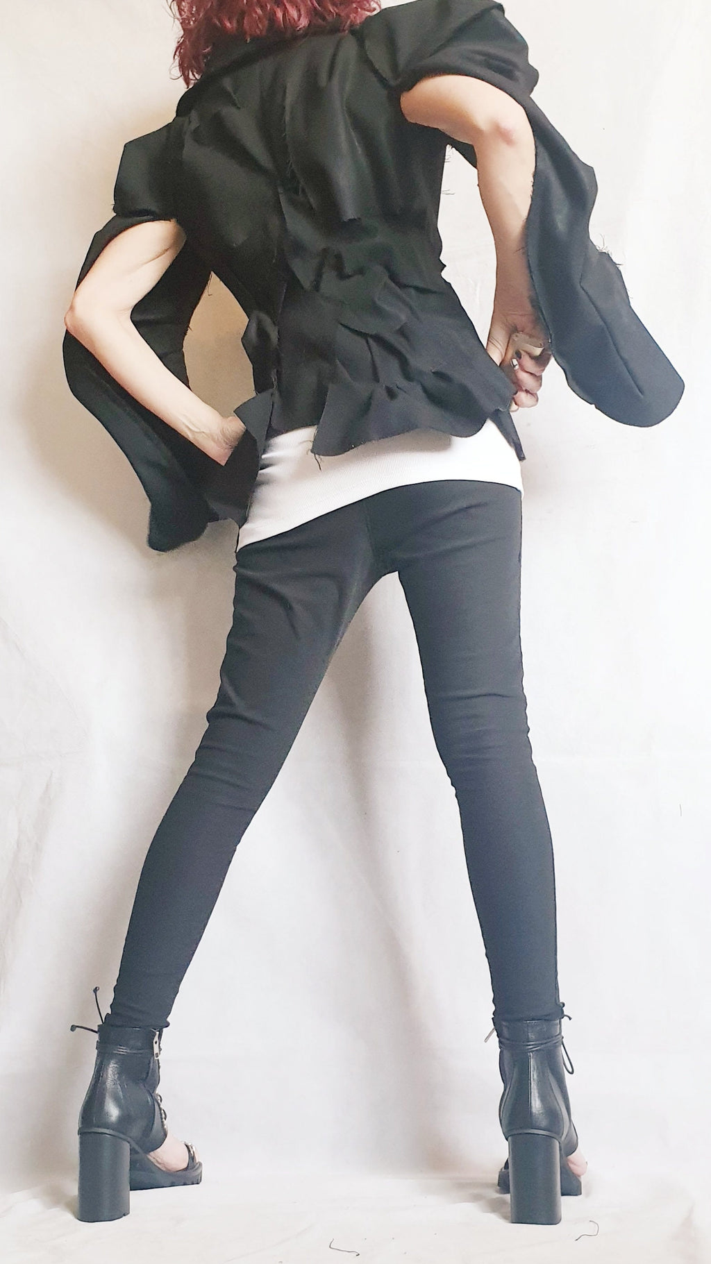 Avant Garde Blazer, Black Jacket, Suit Jacket, Deconstructed Blazer, Futuristic Clothing, Fitted Jacket, Steampunk Jacket, Women Blazer