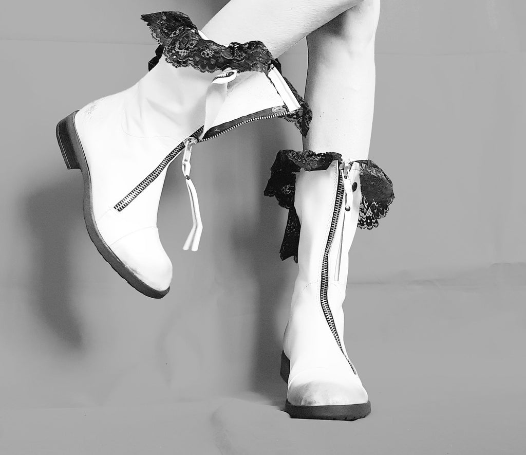White Ankle Boots, Leather Shoes, Lace Shoes, Winter Wedding Shoes, Gothic Shoes, Extravagant Shoes, Winter Booties, Comfortable Shoes
