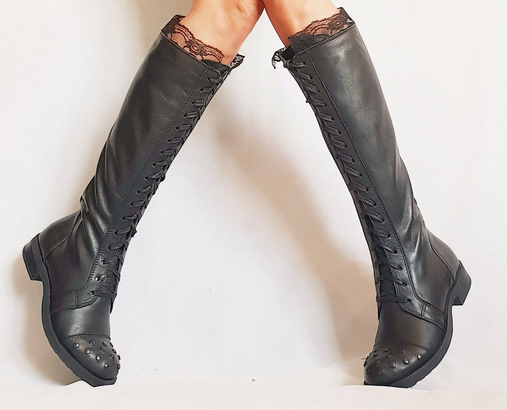 Black Leather Boots, Winter Boots, Steampunk Boots, Combat Shoes, Leather Shoes, Gothic Boots, Combat Boots, Grunge Boots, Comfortable