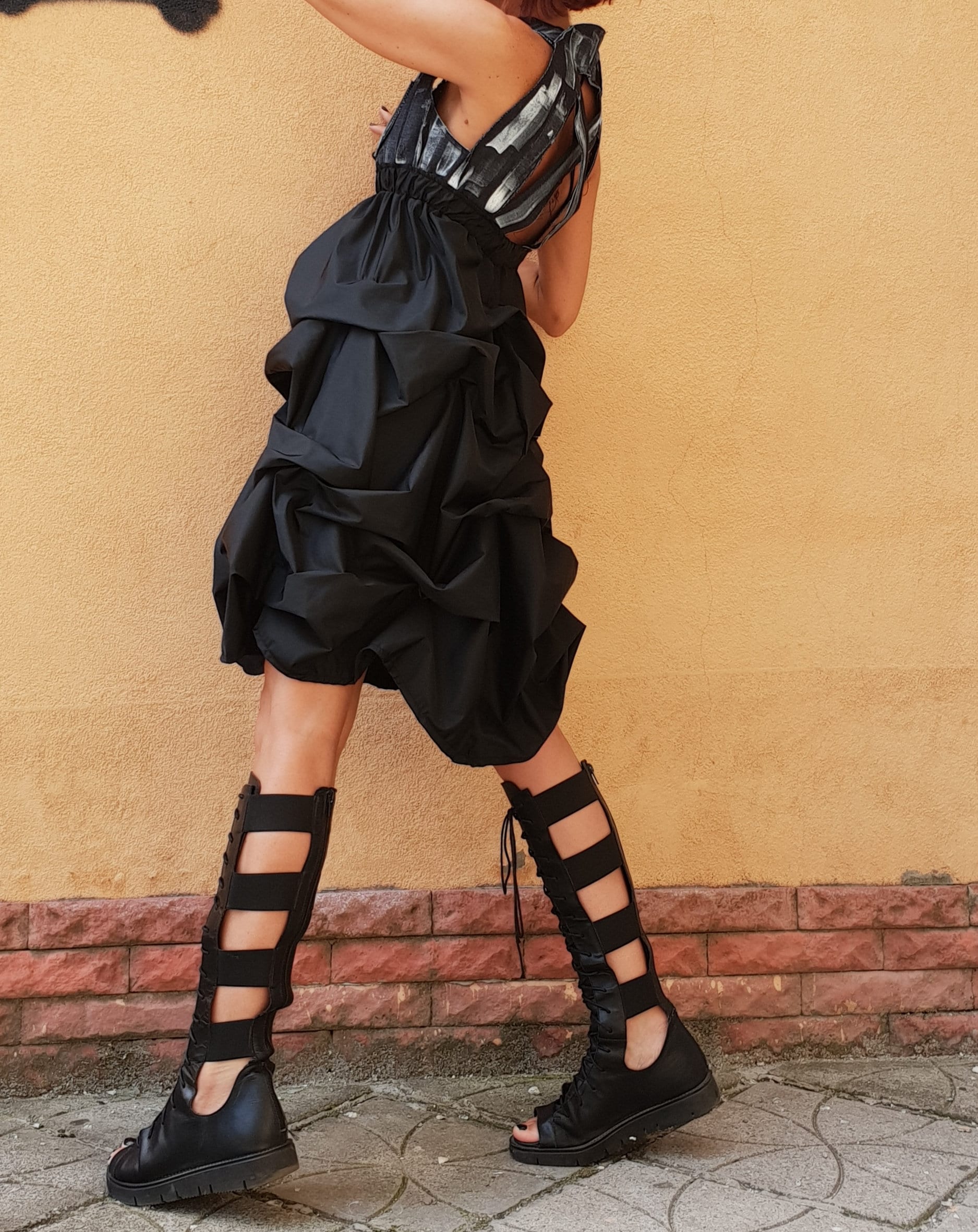 Extravagant Dress, Asymmetric Dress, Plus Size Clothing, Tank Dress, Sleeveless Dress, Cross Back Dress, Sexy Dress, Flapper DRESSSHOESCODE