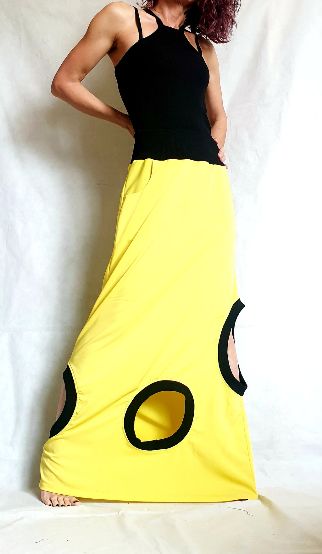 A Line Skirt, Boho Skirt, Wedding Yellow Skirt, Cocktail Skirt, Gothic Skirt, Asymmetric Skirt, Maxi Skirt, Steampunk Skirt, High Skirt