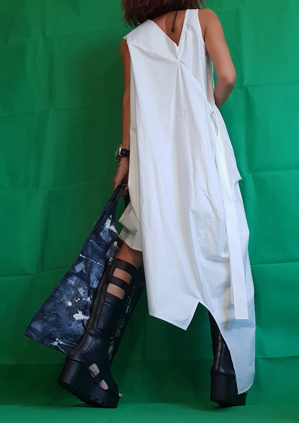 White Dress, Asymmetric Dress, Plus Size Clothing, Oversize Dress, Women Dress, Sleeveless Dress, Minimalist Dress, Plus Size Dress, Party