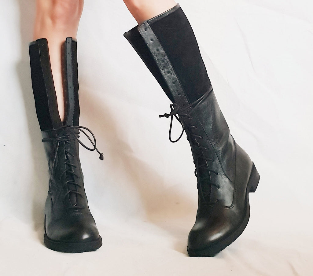 Leather Boots, High Ankle Boots, Black Boots, Women Boots, Gothic Boots, Rocker Boots, Winter Boots, Platform Boots, Leather Shoes, Winter