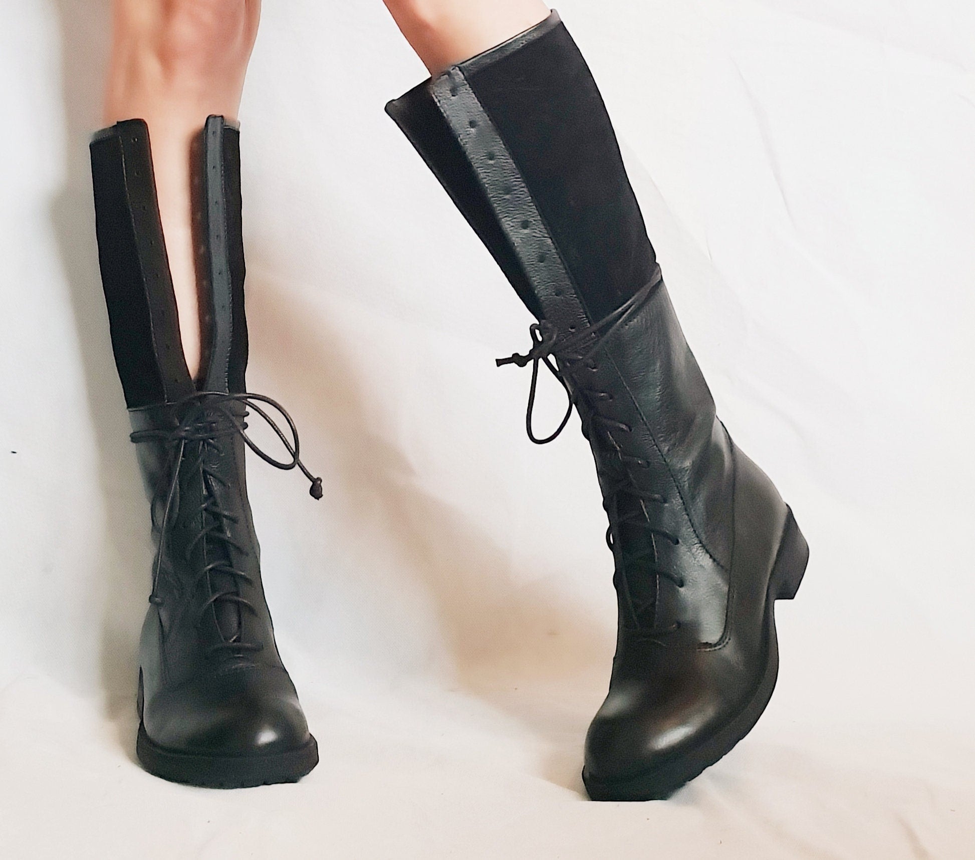 Leather Boots, High Ankle Boots, Black Boots, Women Boots, Gothic Boots, Rocker Boots, Winter Boots, Platform Boots, Leather Shoes, Winter