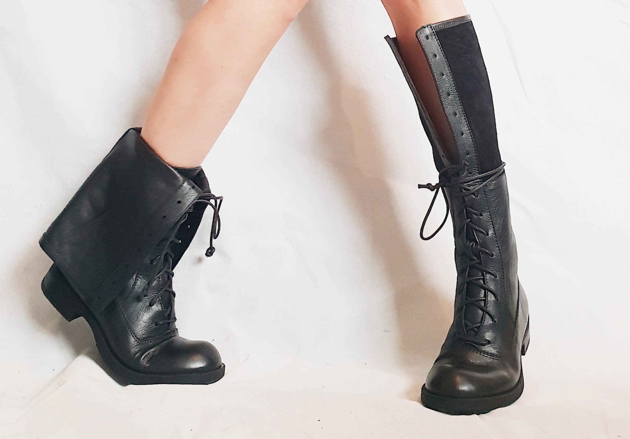 Leather Boots, High Ankle Boots, Black Boots, Women Boots, Gothic Boots, Rocker Boots, Winter Boots, Platform Boots, Leather Shoes, Winter