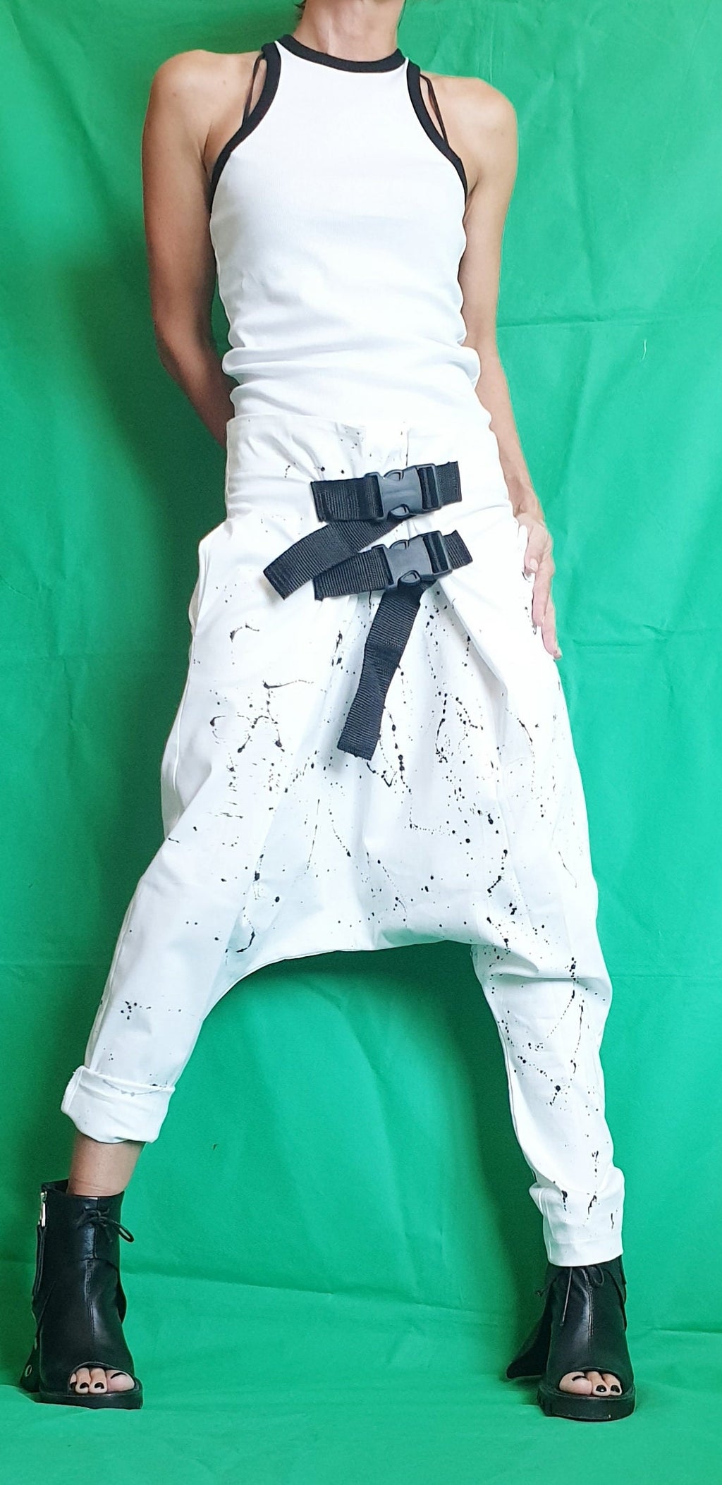 Extravagant Harem Pants/Loose Casual Pants/Women Pants/Baggy Pants/Long Maxi White Pants/Casual Harem Trousers