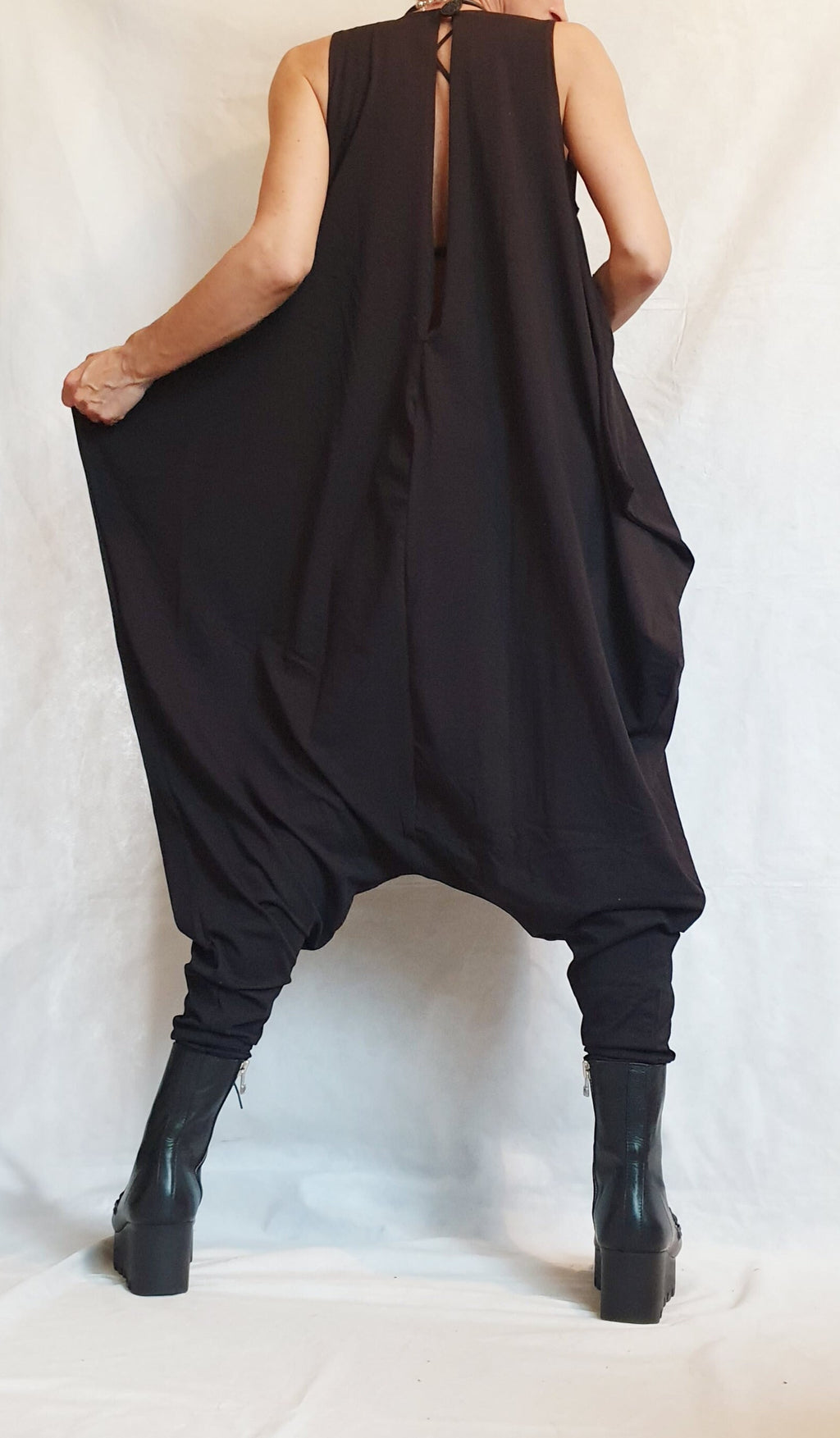 Black Harem Jumpsuit, Loose Jumpsuit, Drop Crotch Jumpsuit, Plus Size Clothing, Women Overall, Urban Clothing, Oversize Jumpsuit, Gothic