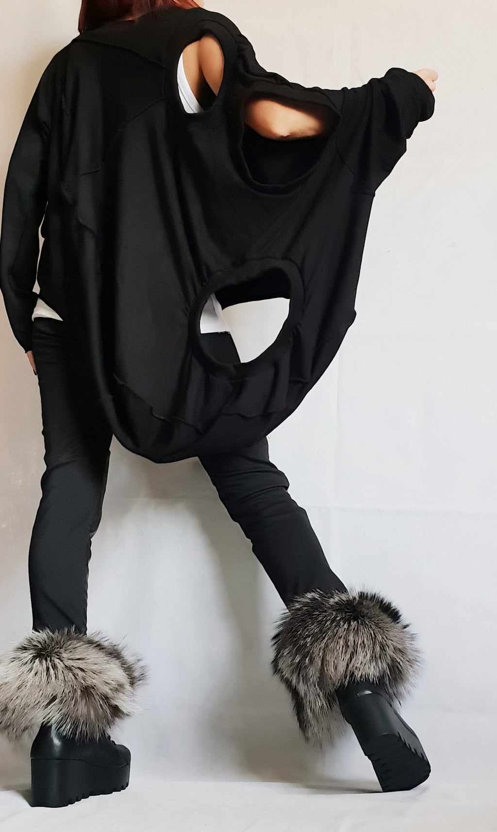 Asymmetrical tunic, Avant Garde Tunic, Loose Tunic, Deconstructed Top, Gothic tunic, Oversize Tunic, Long Short Sleeve Top