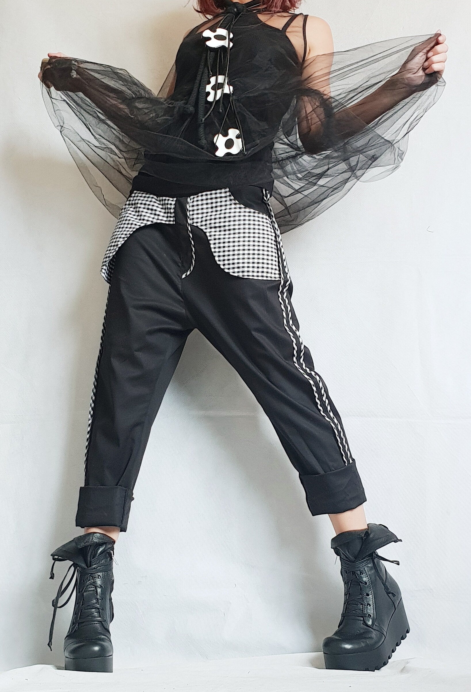 Casual Denim Harem Pants/Extravagant Pants/Boho Pants/Baggy Pants/Unisex Denim/Women Denim Harem