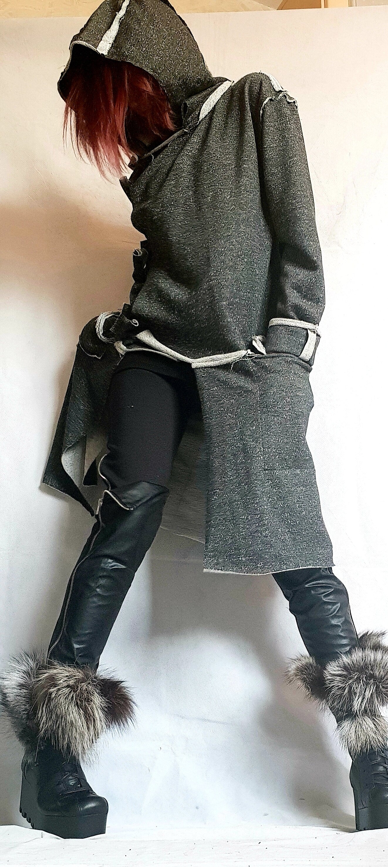 Asymmetric Cardigan, Avant Garde Clothing, Drape Cardigan, Urban Clothing, Steampunk Cardigan, Avant Garde Hoodie, Plus Size Clothing