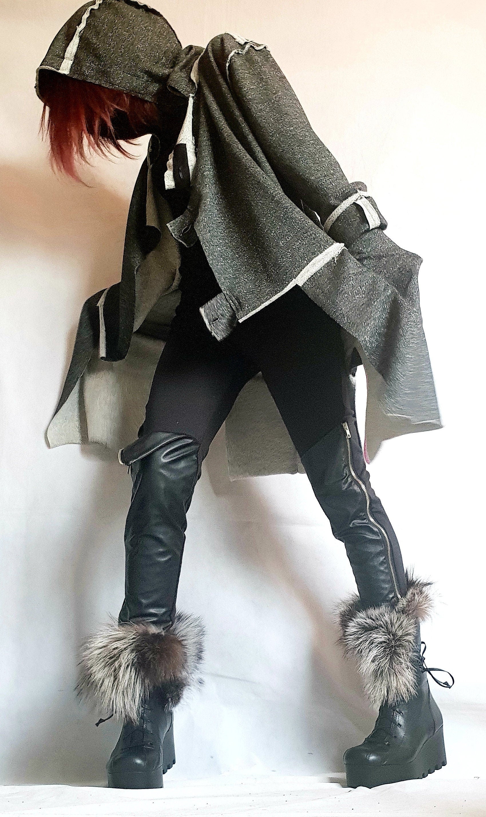 Asymmetric Cardigan, Avant Garde Clothing, Drape Cardigan, Urban Clothing, Steampunk Cardigan, Avant Garde Hoodie, Plus Size Clothing