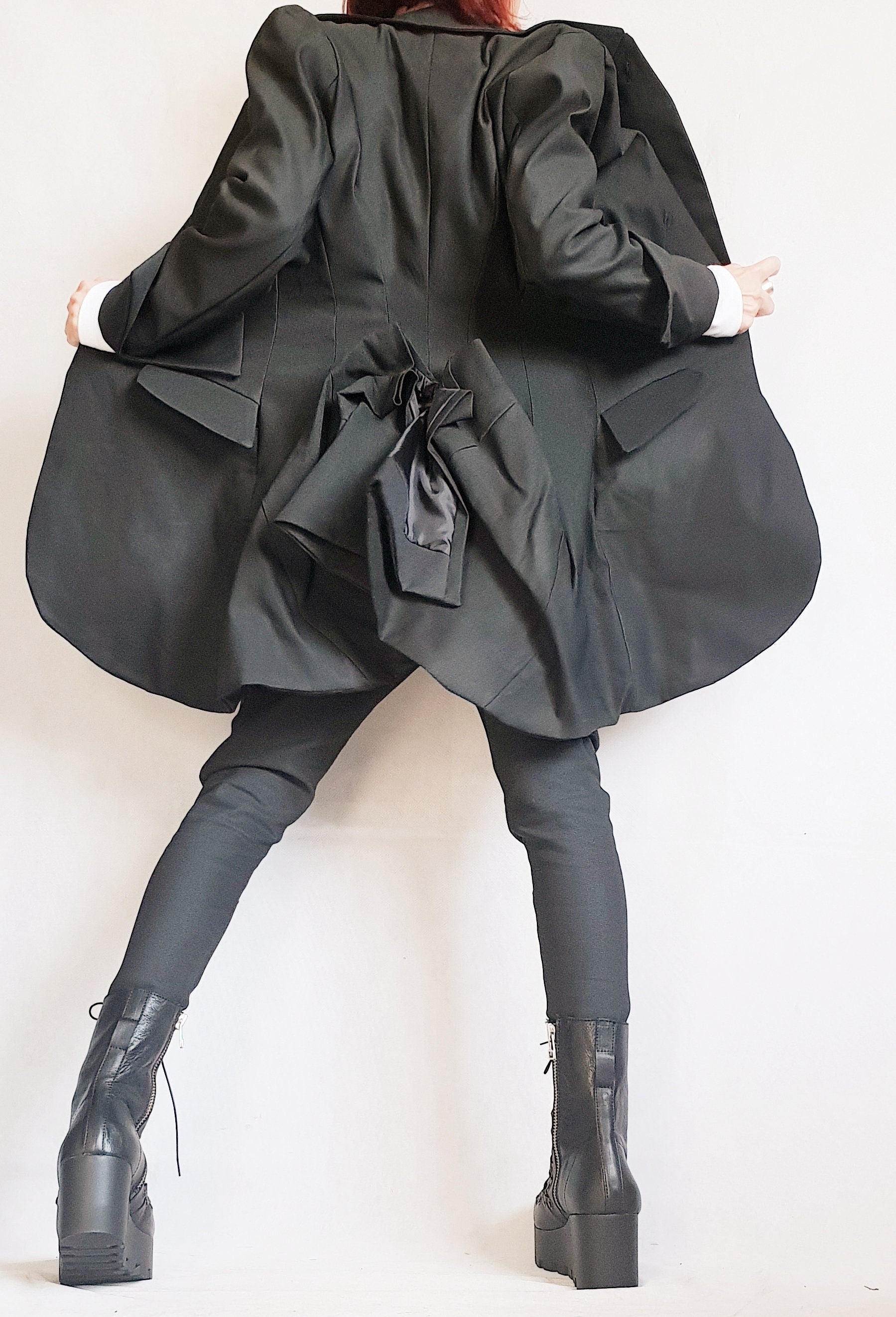 Asymmetrical Black Blazer, Avant Garde Women Blazer, Gothic Jacket, Black Jacket, Steampunk Jacket, Slim Jacket,Tailored Blazer,Party Jacket