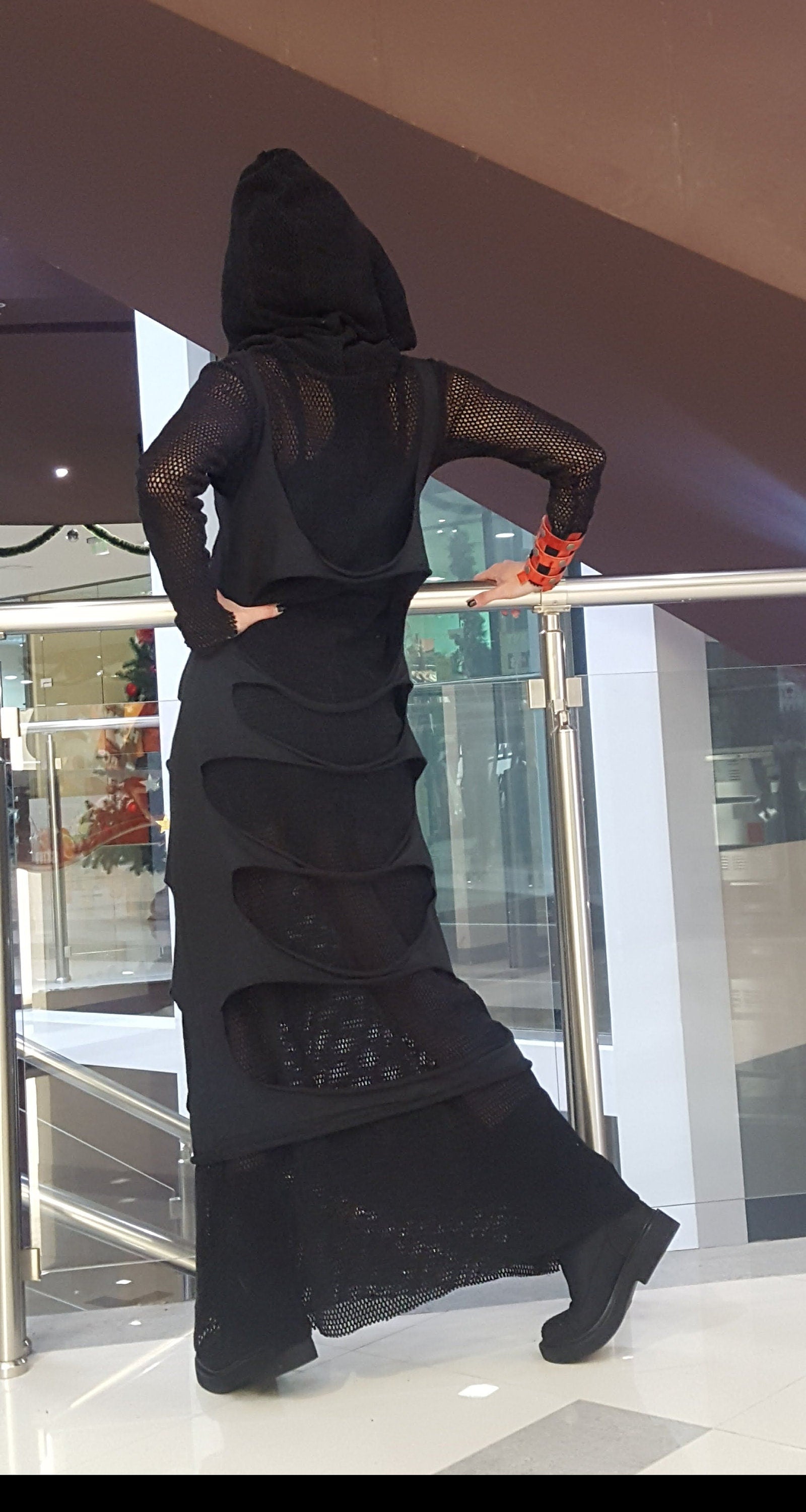 Gothic Women Dress Set, Three Piece Set, Short Long Dress Tunic Set, Gothic Women Costume, Plus Size Set, Women Black Outfit,Steampunk style