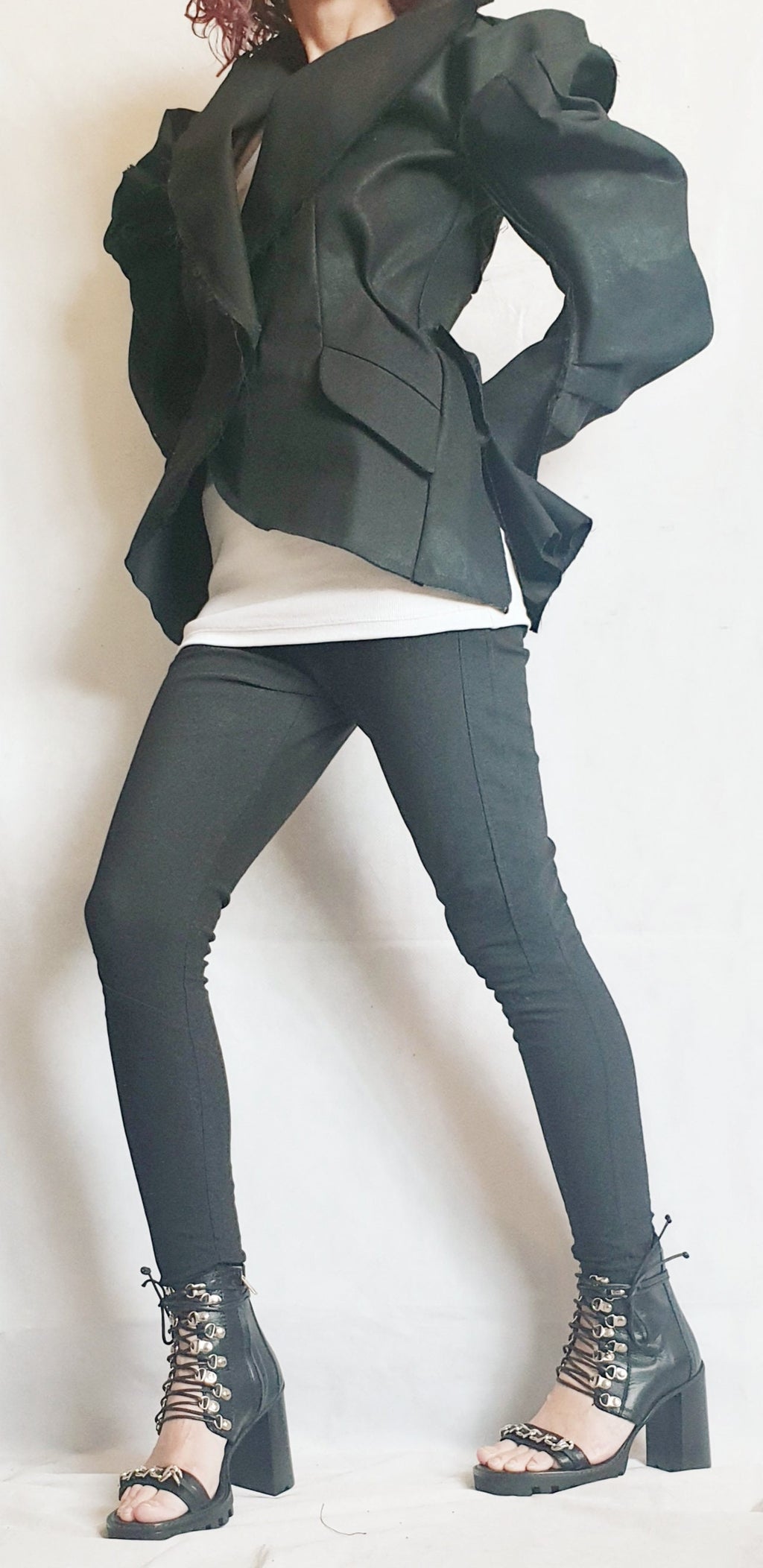 Avant Garde Blazer, Black Jacket, Suit Jacket, Deconstructed Blazer, Futuristic Clothing, Fitted Jacket, Steampunk Jacket, Women Blazer