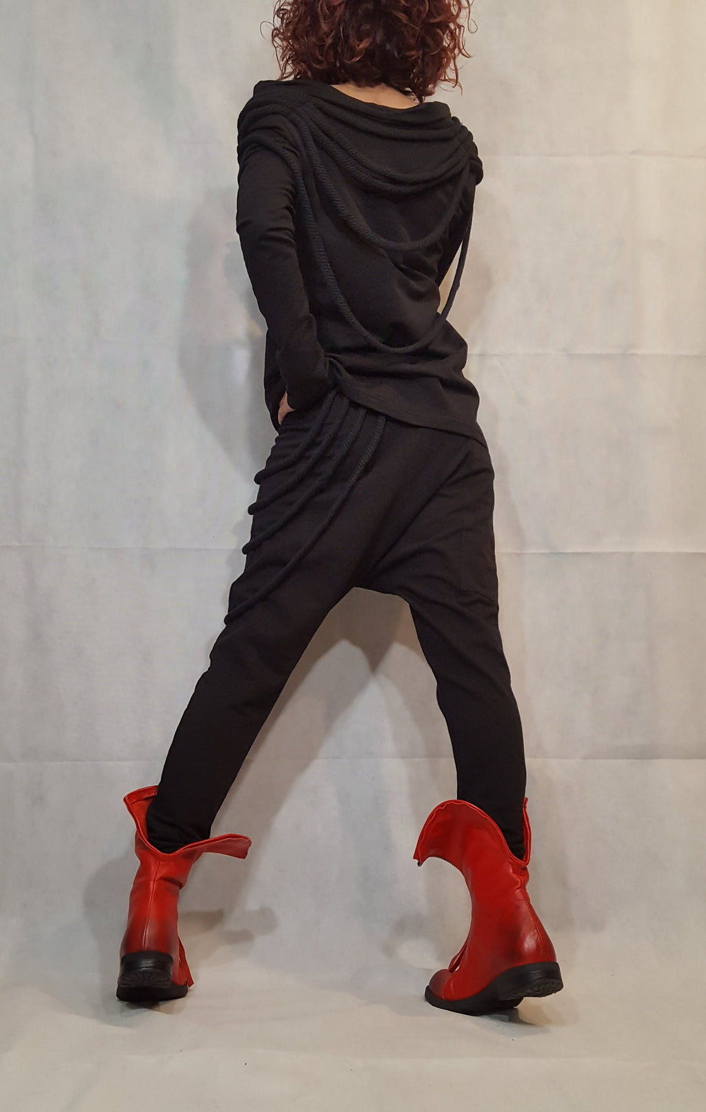 Everyday Women Tracksuit, Women Casual Cotton Set, Two Piece Set, Street Fashion Outfit, Harem Pants, Extravagant Sport Women Set, Black Set