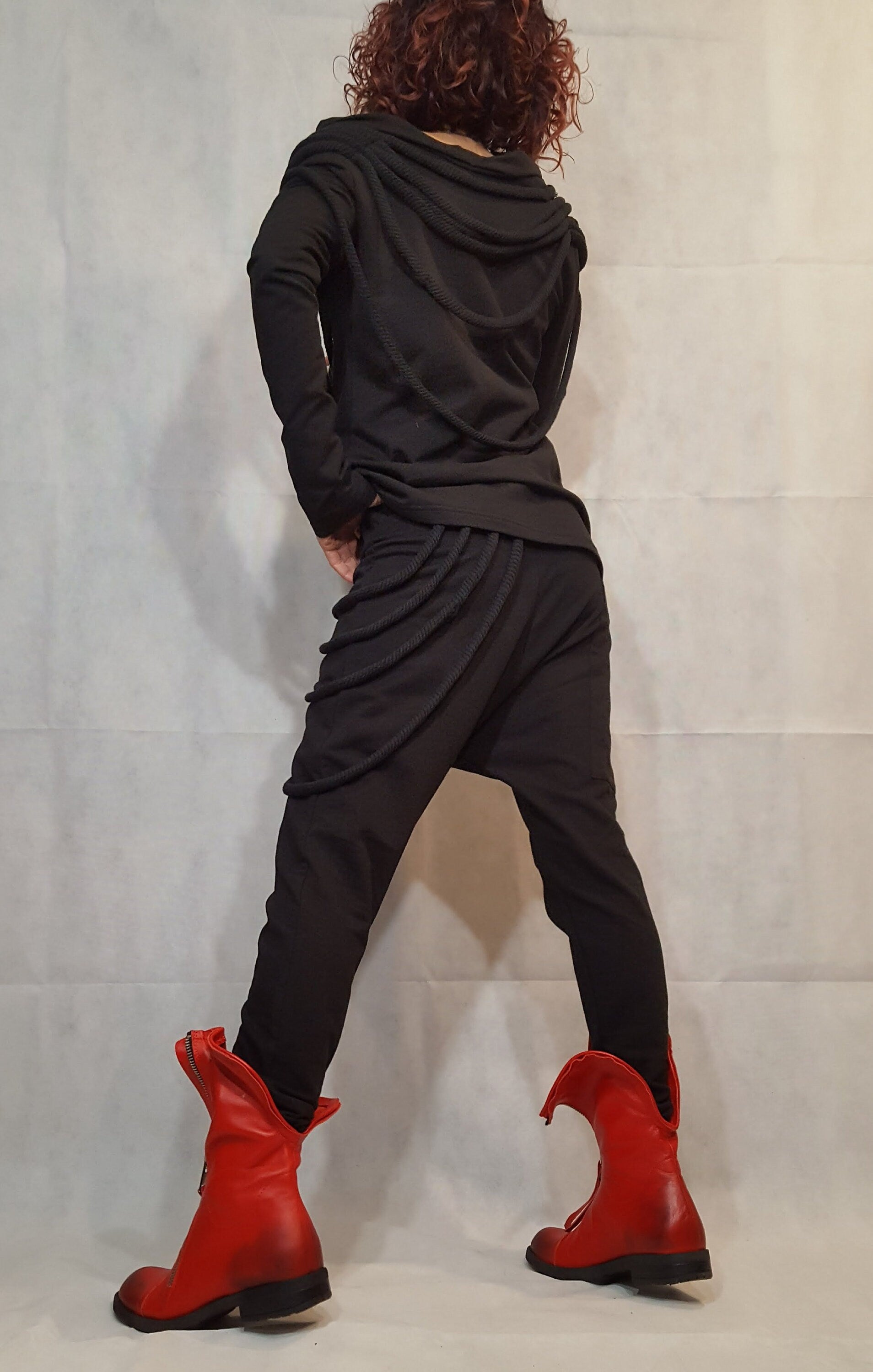 Everyday Women Tracksuit, Women Casual Cotton Set, Two Piece Set, Street Fashion Outfit, Harem Pants, Extravagant Sport Women Set, Black Set