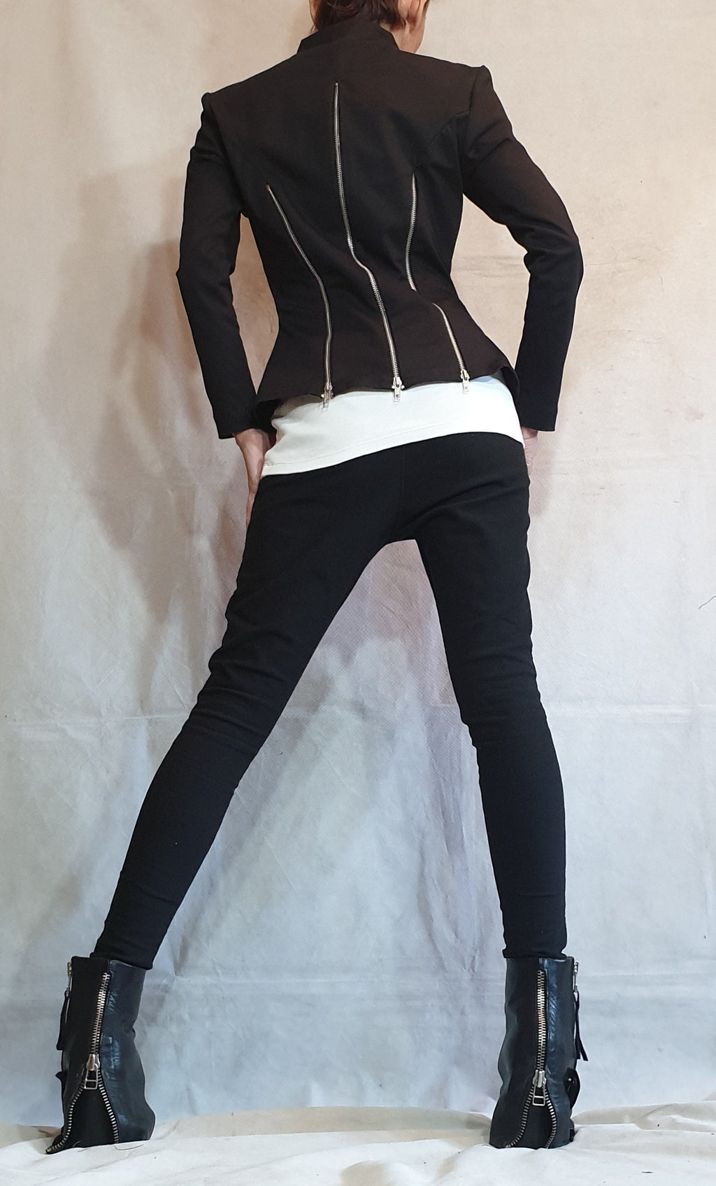 Blazer Coat, Women Coat, Tight Coat, Black Coat, Extravagant Coat, Zipper Coat, Long Sleeve Coat, Fitted Coat, Cotton Coat