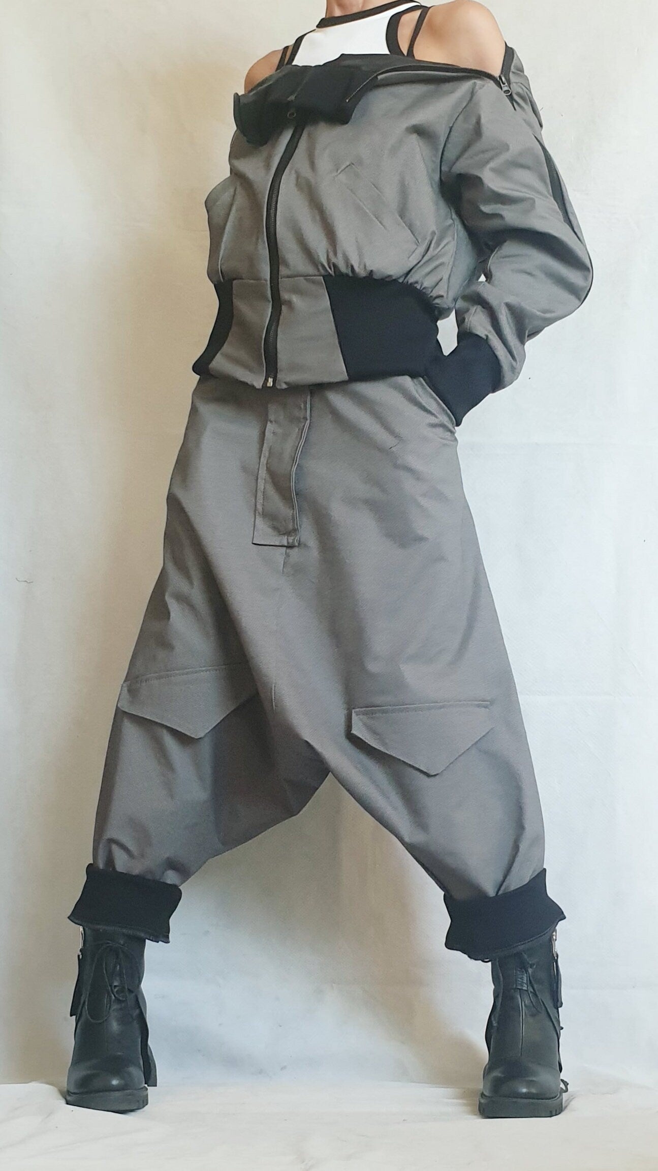 Track Jacket, Women Jacket, Winter Jacket, Gray Jacket, Zipper Jacket, Extravagant Jacket, Long Sleeve Jacket, Urban Clothing, Winter Wear