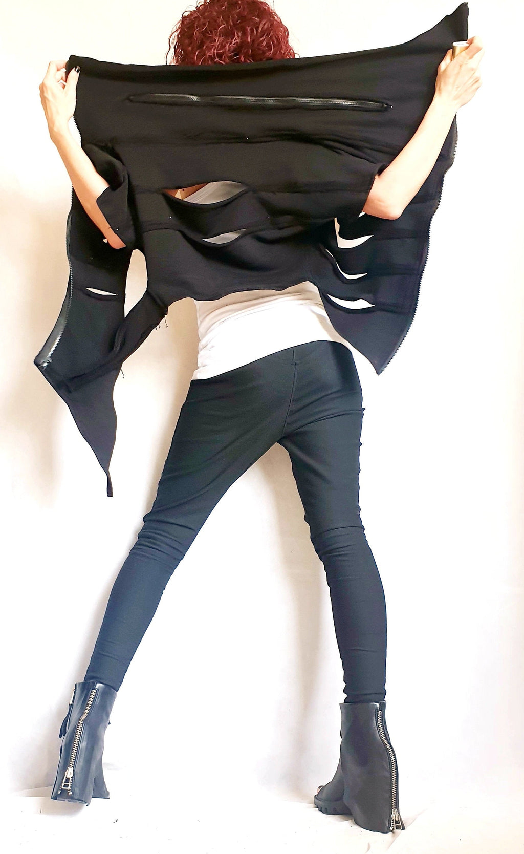 Women Vest, Gothic Vest, Black Vest, Asymmetric Vest, Sleeveless Vest, Designer Vest, Victorian Clothing, Avant Garde Vest, Steampunk Vest