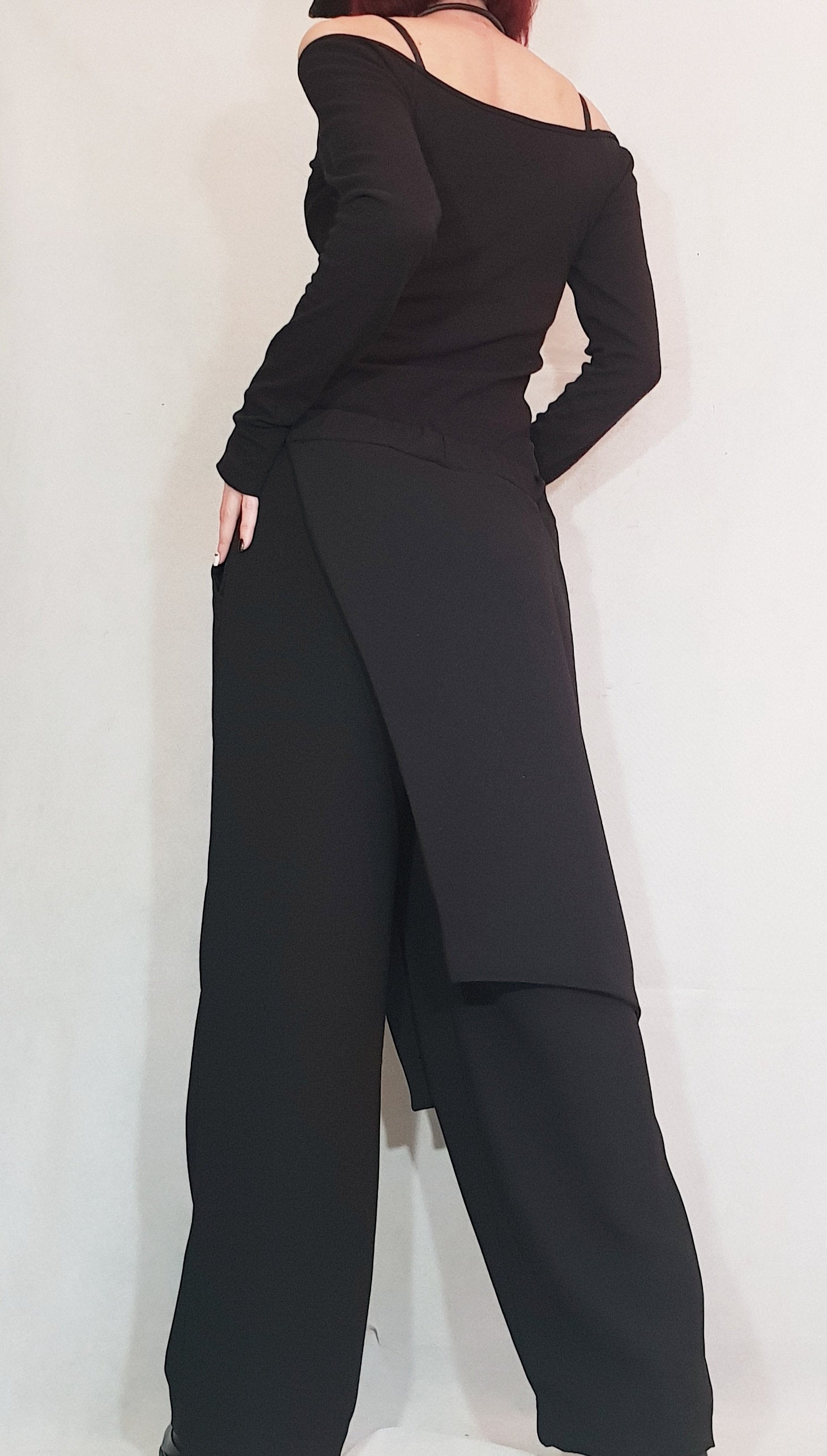 Extravagant Harem Pants/Pants with Skirt/Women Gothic Pants/Drop Crotch Pants